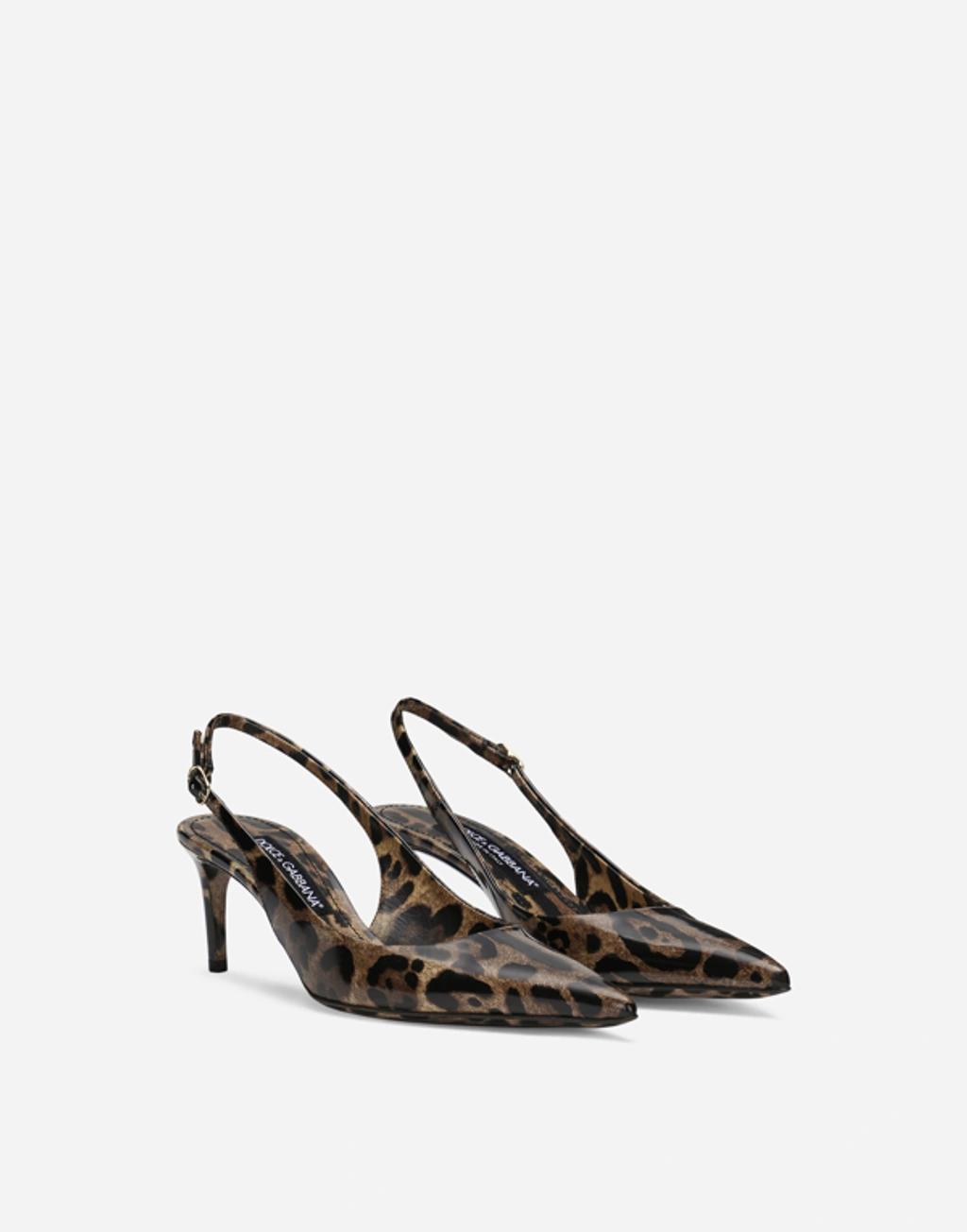 DOLCE & GABBANA Luxurious Leopard Printed Slingback Pumps For Women In Lavender Product Image