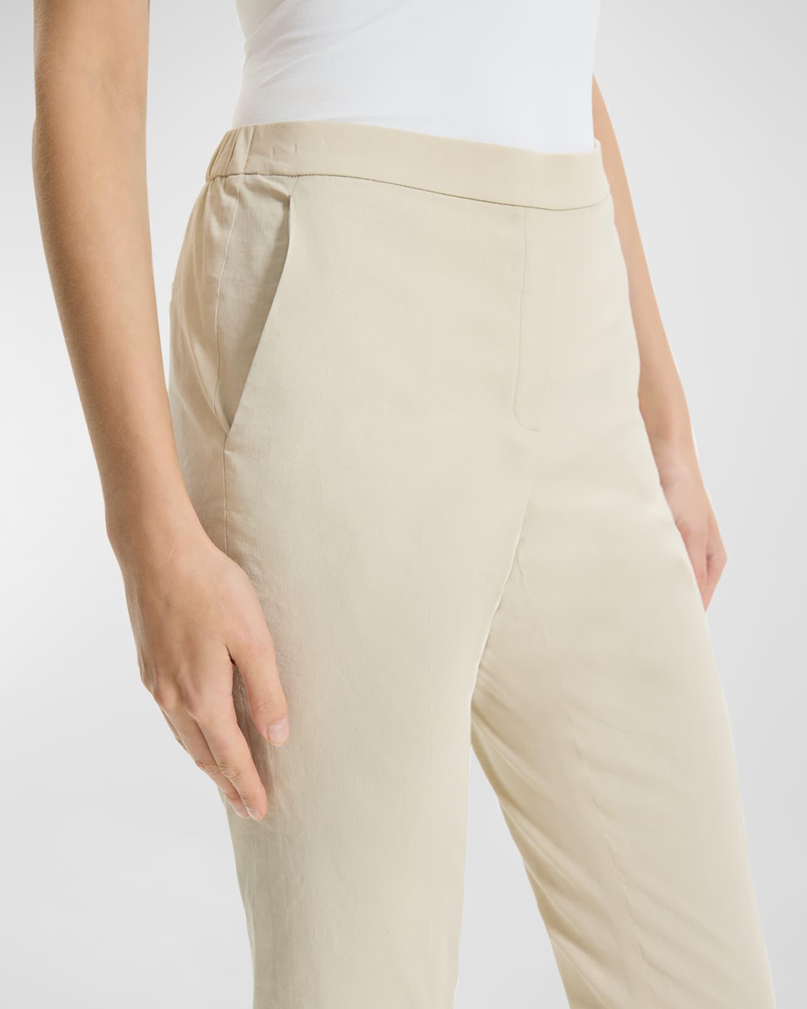 Treeca Good Linen Cropped Pull-On Ankle Pants Product Image