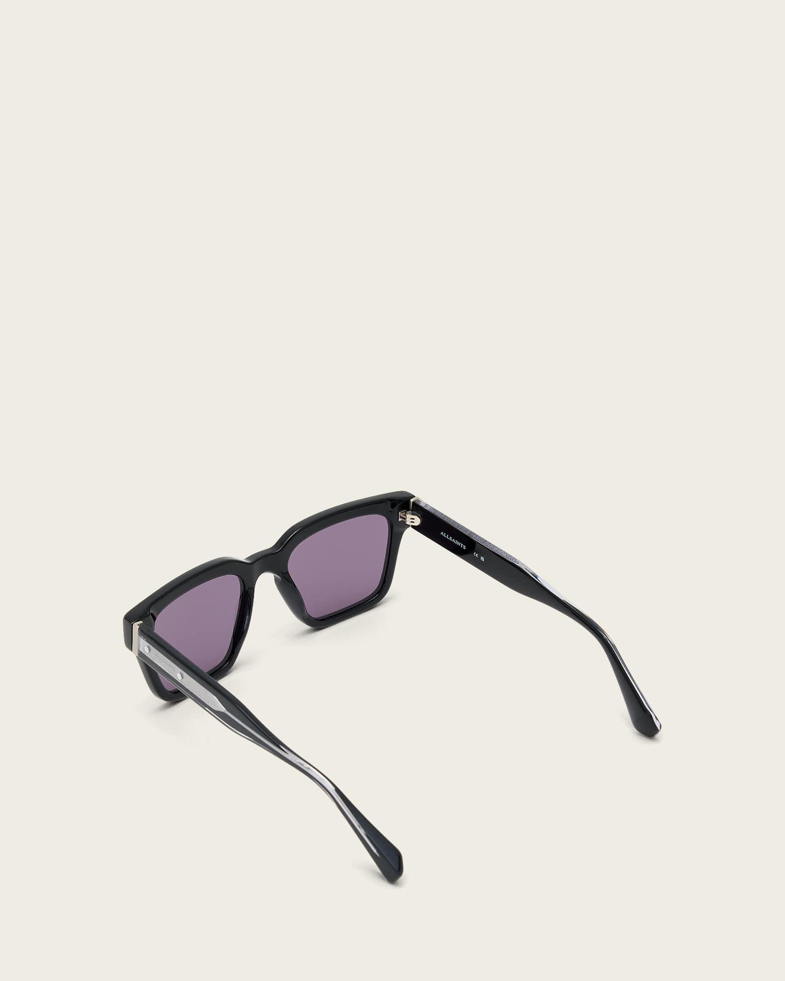 Suki Square Framed Sunglasses GLOSS BLACK | ALLSAINTS US Product Image