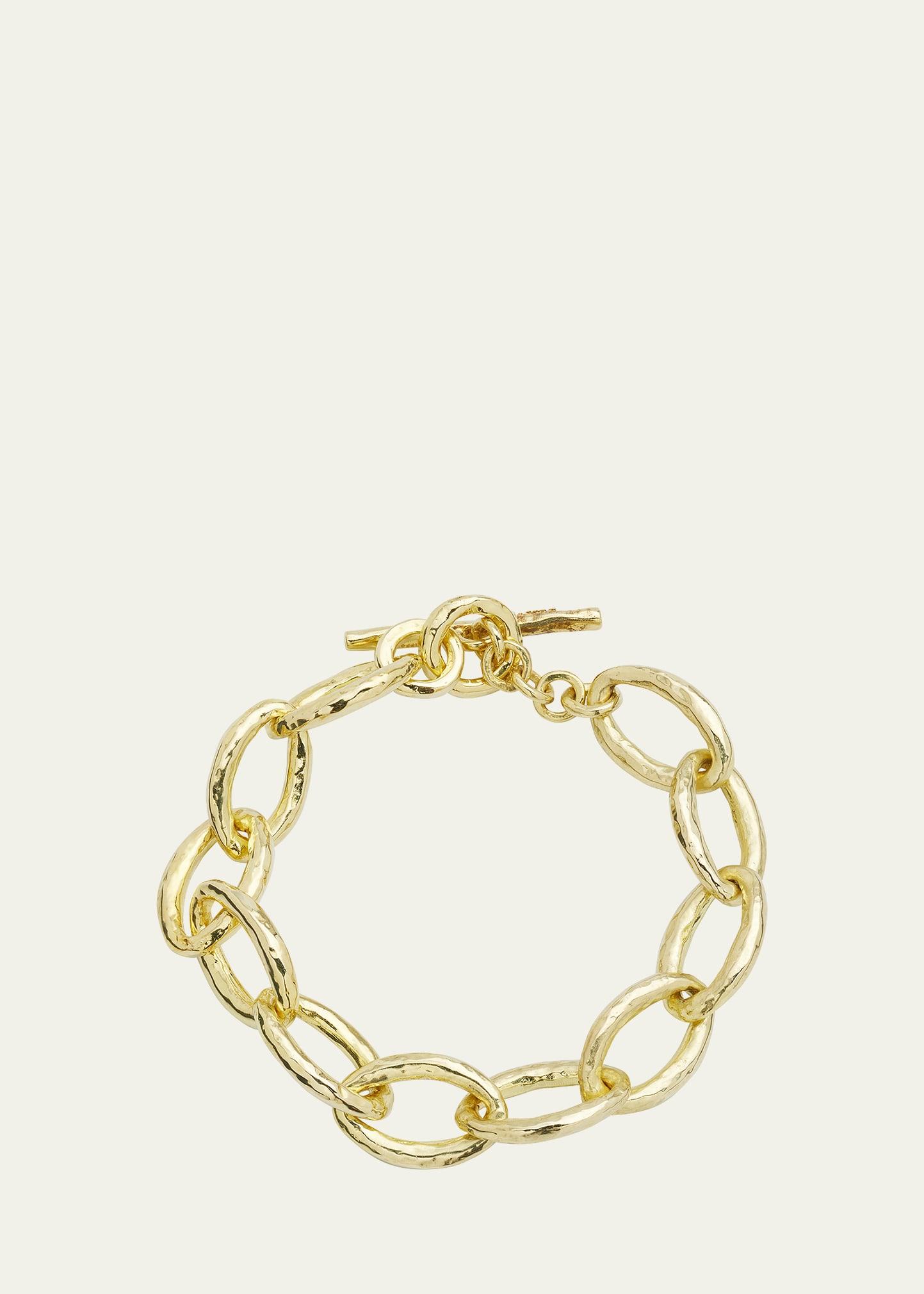 Womens Classico 18K Yellow Gold Hammered Bastille Mini Link Bracelet Product Image