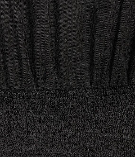 Kensie Plus Size Short Sleeve A-Line Woven Midi Dress Product Image