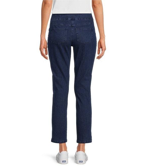 Ruby Rd. Petite Size Straight Slim Pull-On Denim Ankle Jeans Product Image