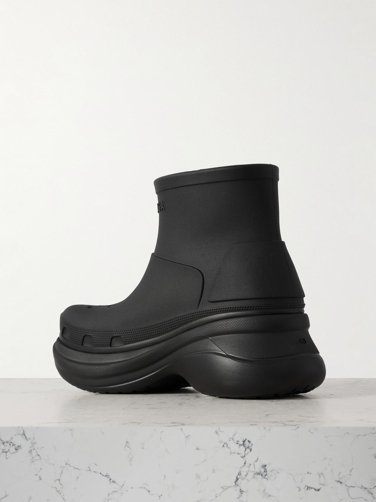 BALENCIAGA Crocs Bootie Rubber Ankle Boots In Black Product Image
