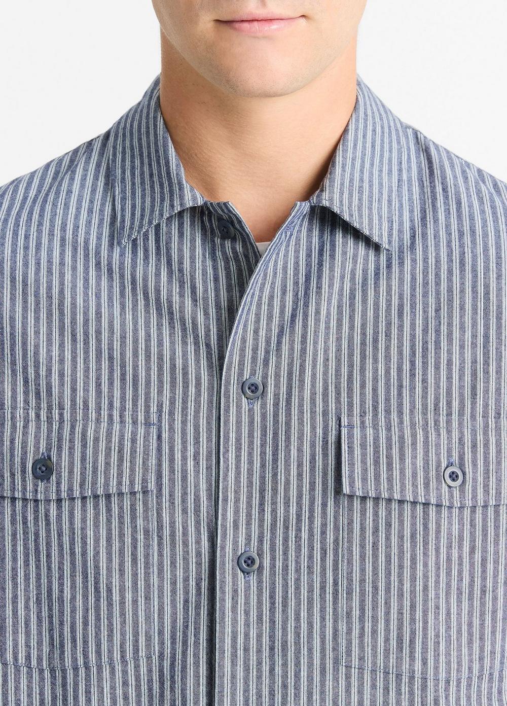 Railroad Stripe Cotton Shirt Product Image