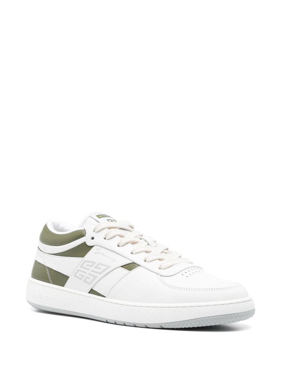 GIVENCHY Leather Sneakers With Rubber Sole And Panelled Design In White Product Image