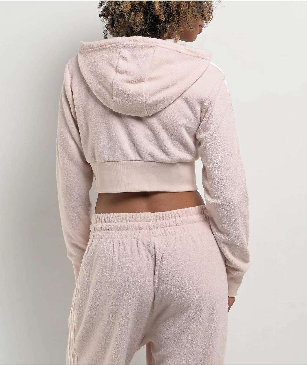 adidas Originals Plush Wonder Quartz Crop Zip Hoodie Product Image