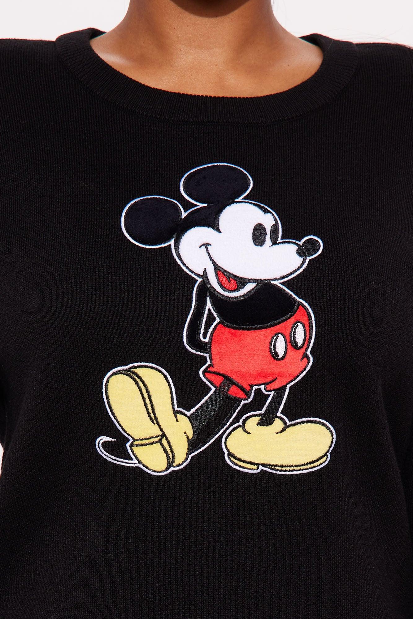 Mickey Mouse Front And Back Sweater - Black/combo Female Product Image