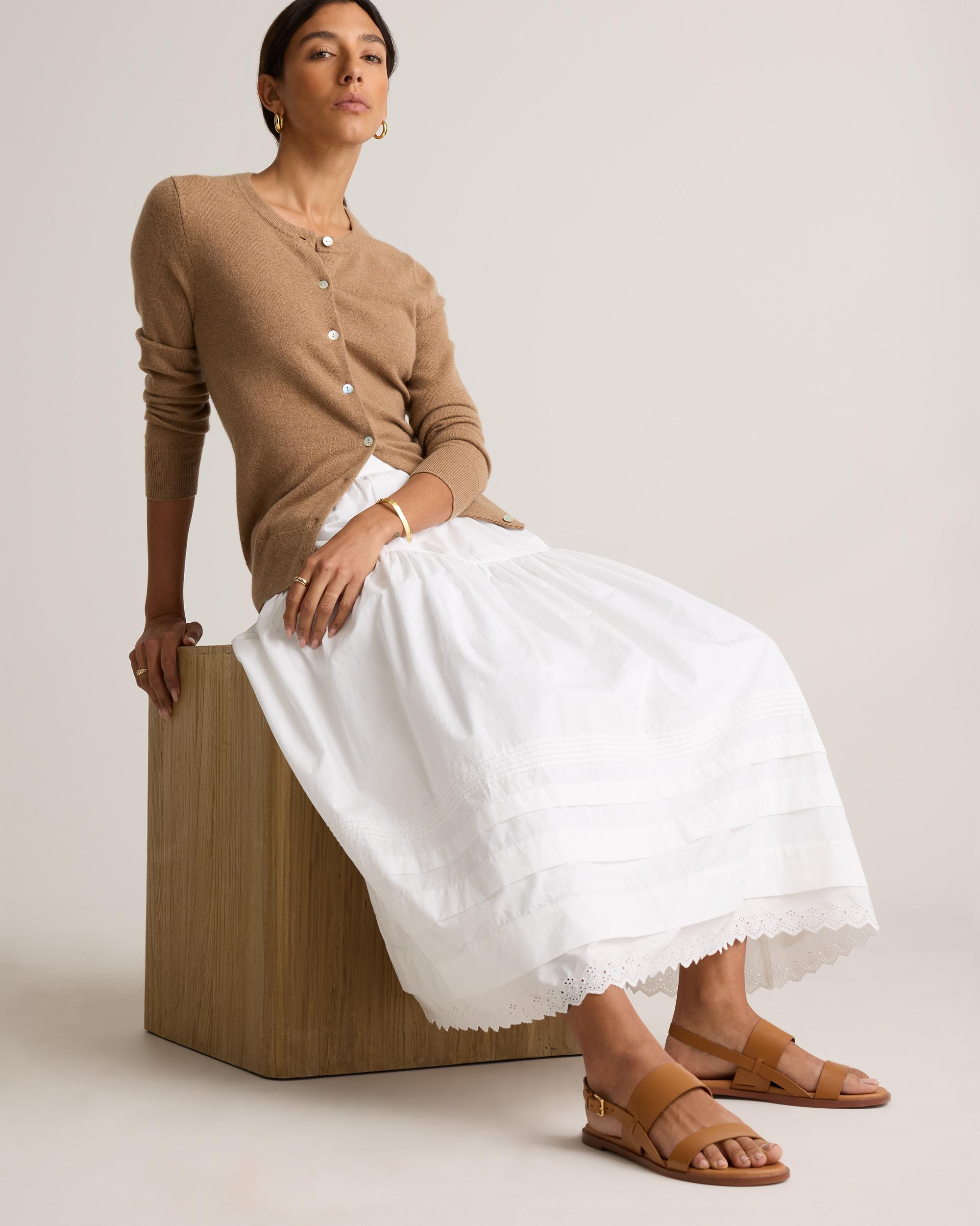 Quince | Women's Poplin Pintuck Maxi Skirt Size XL, Organic Cotton Product Image