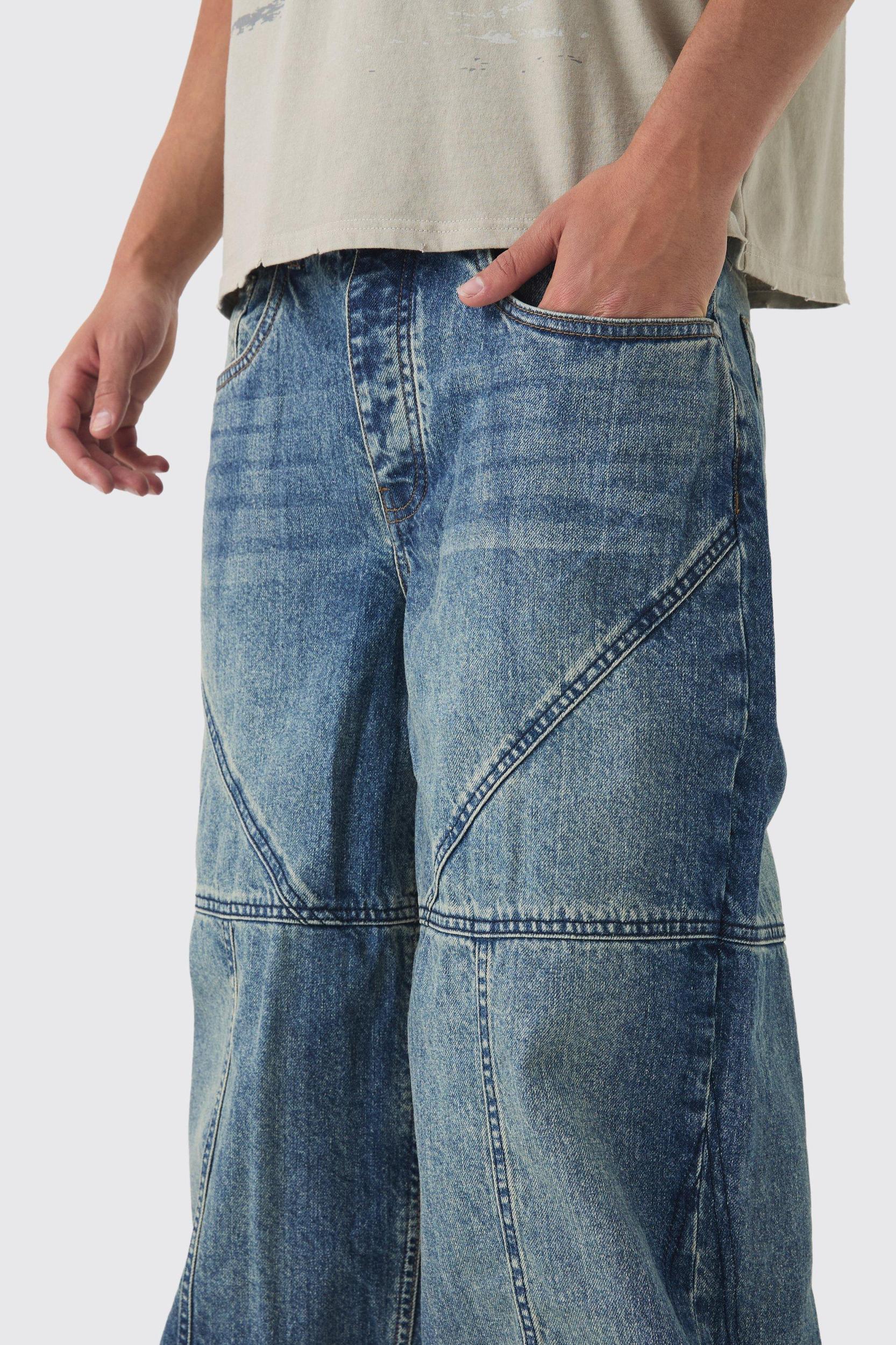 Baggy Rigid Contrast Stitch Denim Jeans | boohooMAN USA Product Image