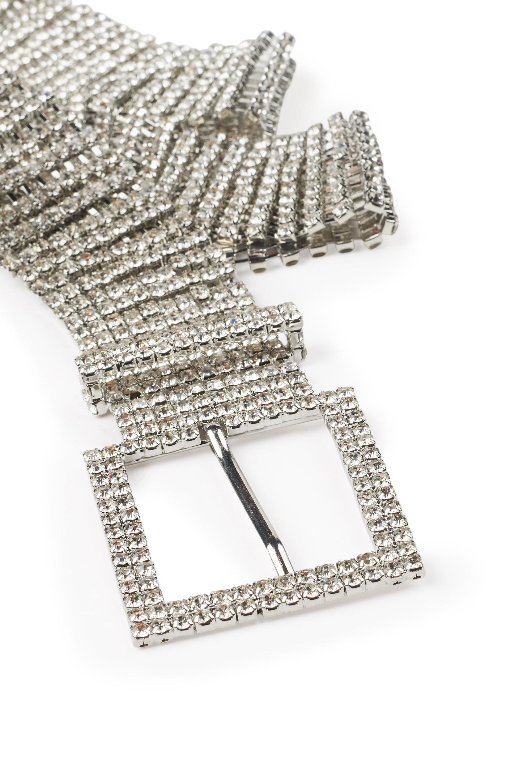 Kaquana Silver Metallic Rhinestone Belt Female Product Image