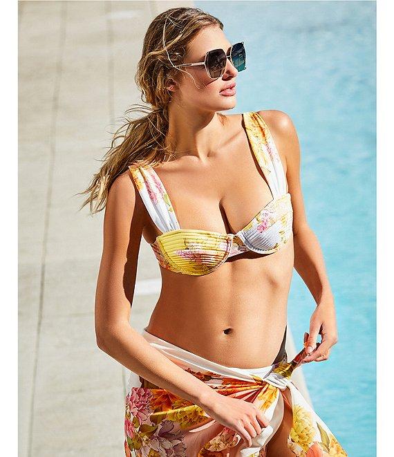 Antonio Melani Patchwork Floral Print Classic Self Tie Pareo Sarong Swim Cover-Up Product Image