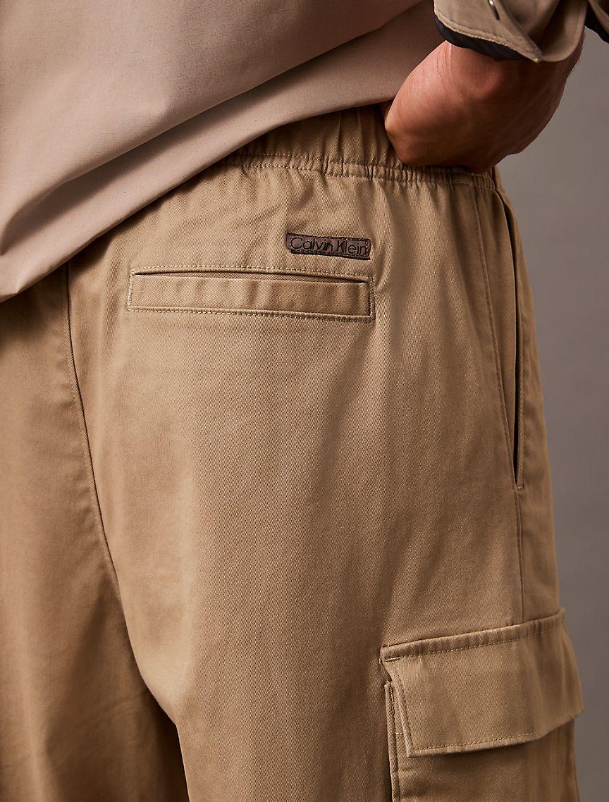 Cotton Blend Straight Fit Cargo Pants Product Image