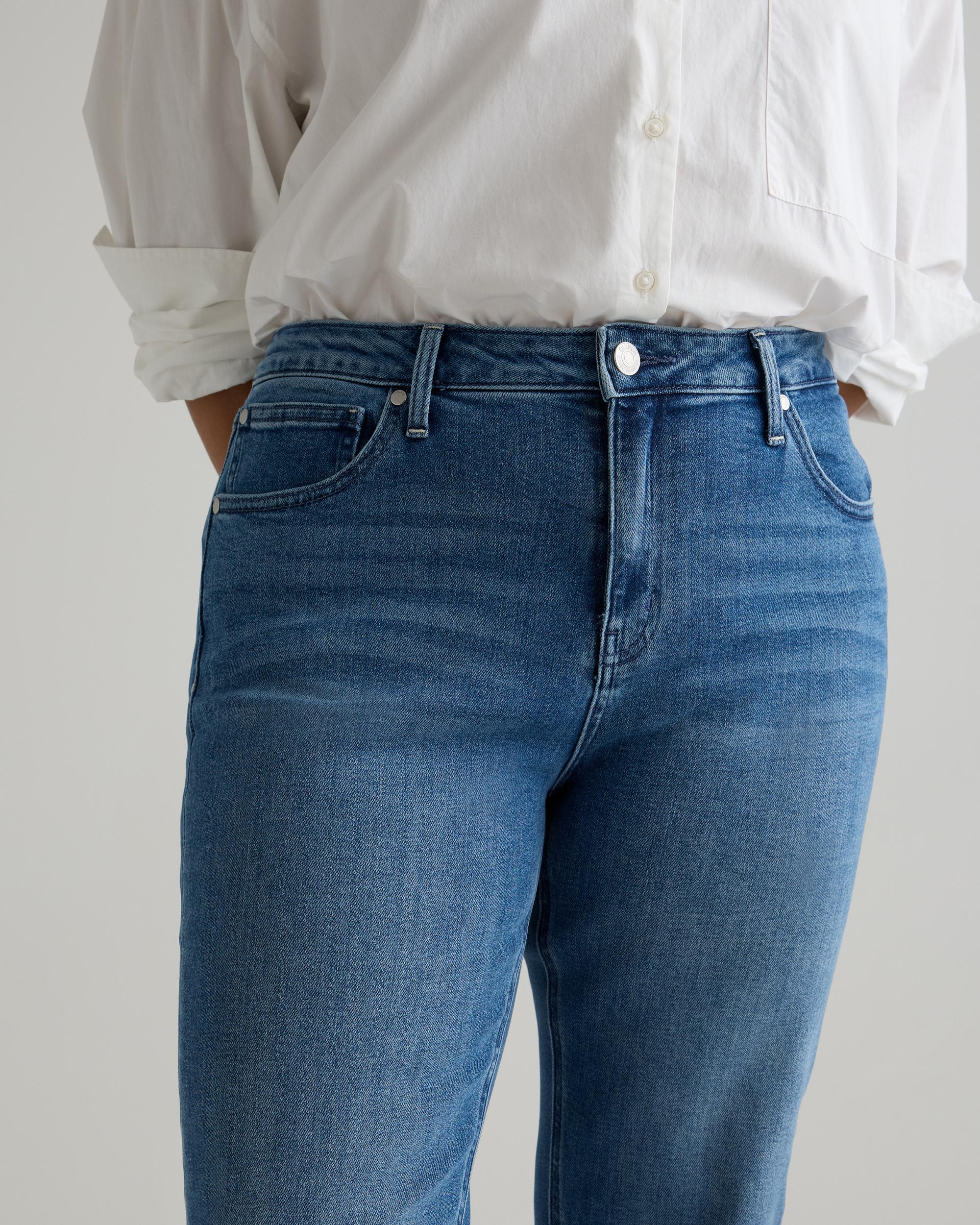 Quince | Women's Luna Stretch Slim Straight Jeans Organic Cotton Product Image
