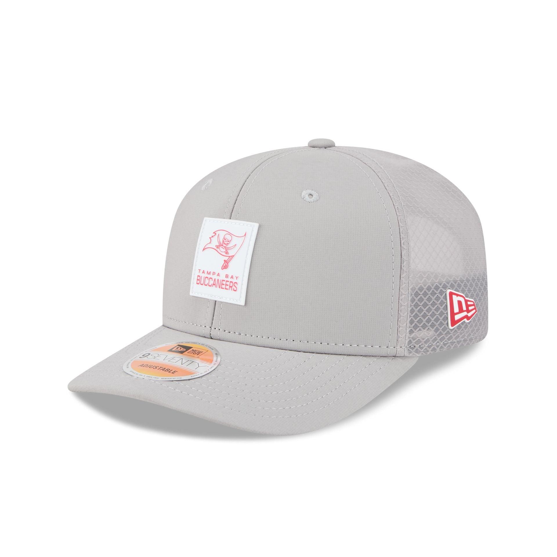 Tampa Bay Buccaneers 2025 Sideline Hot Weather Gray 9SEVENTY Trucker Hat Male Product Image