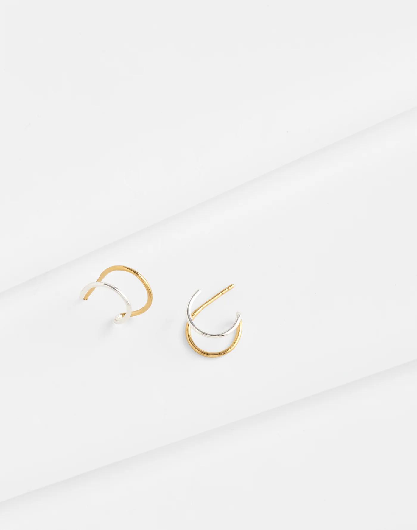 Demi-Fine Double Hoop Earrings Product Image