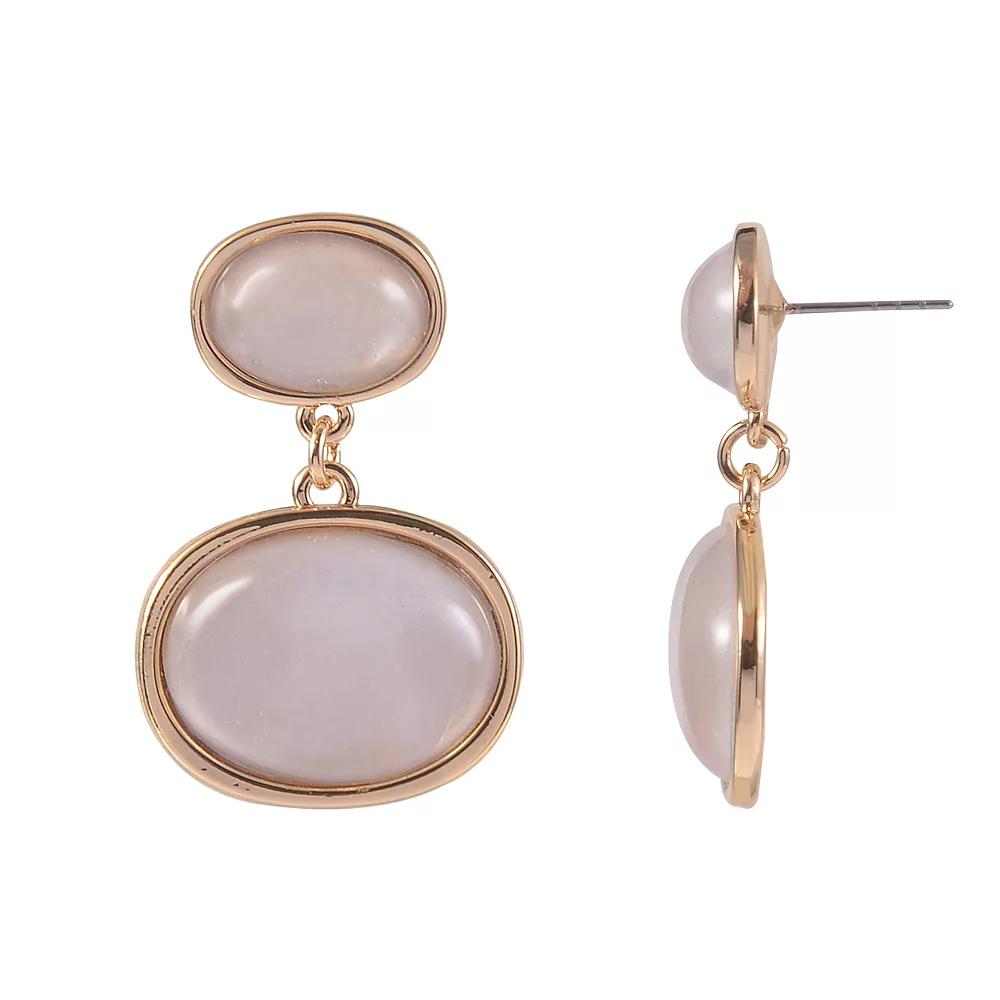 Emberly Gold Tone and Enamel Cab Drop Earrings, Women's, None Product Image