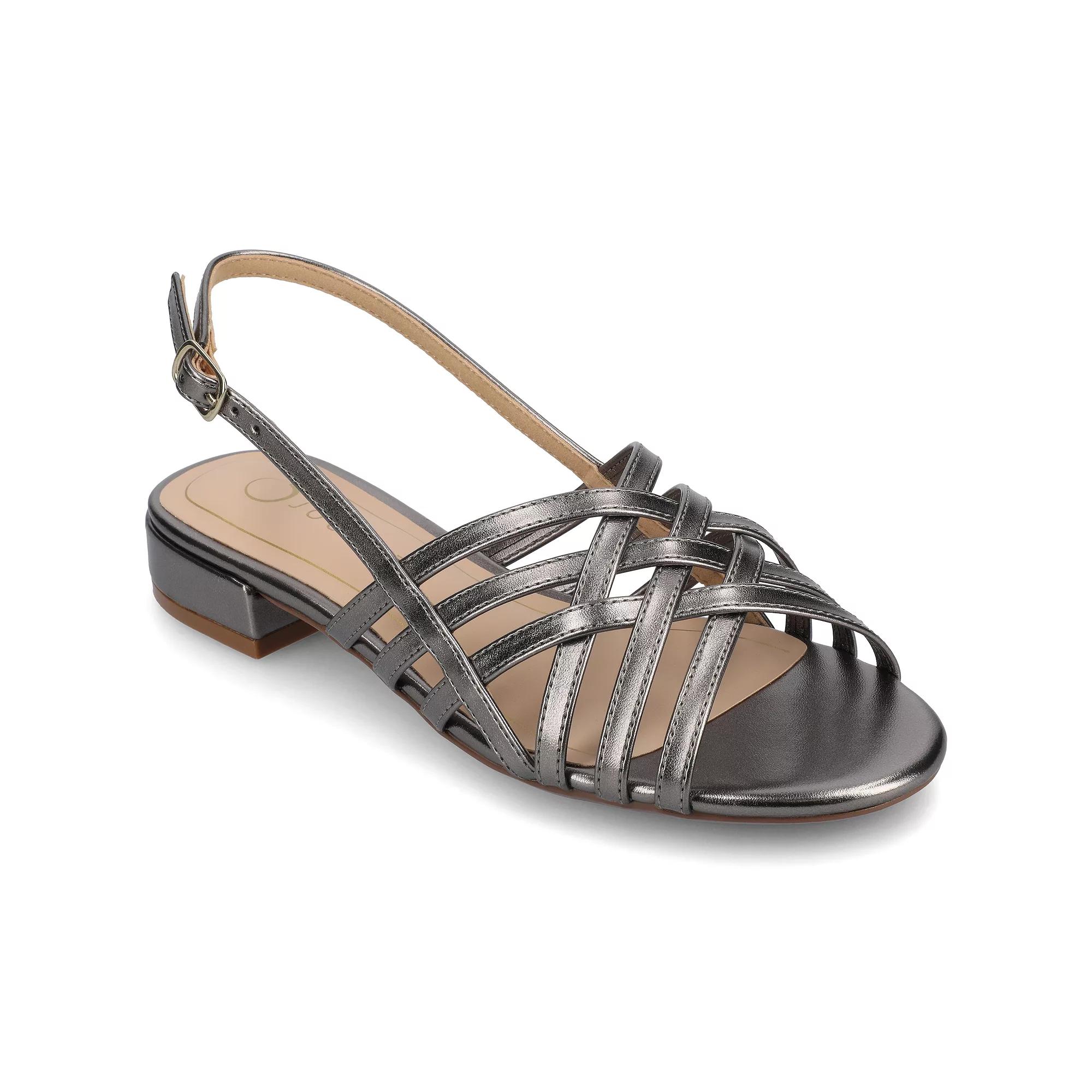 Journee Cassandra Womens Tru Comfort Foam Faux Leather Woven Sandals Silver Product Image