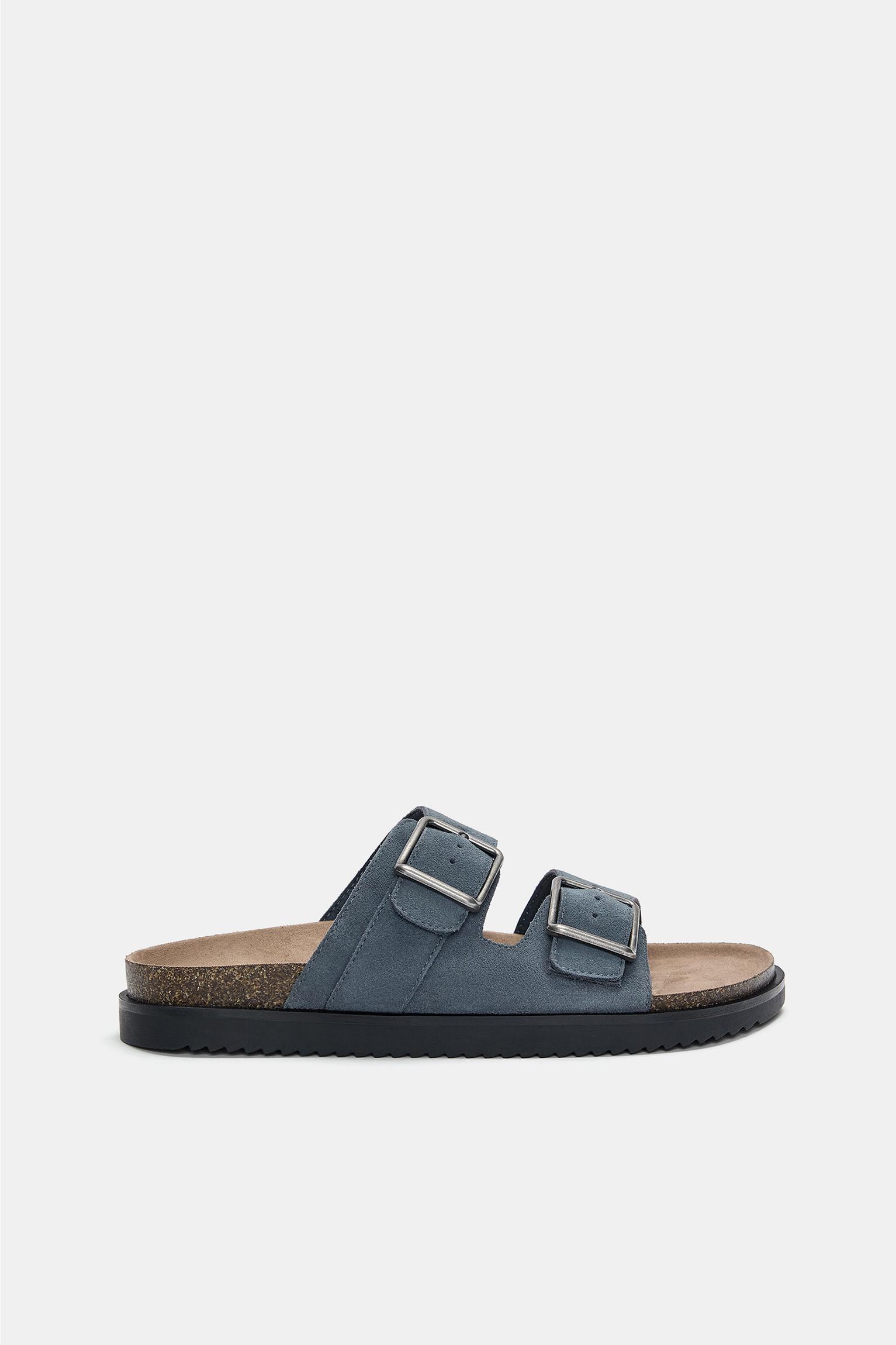 Leather sandals with buckle Product Image