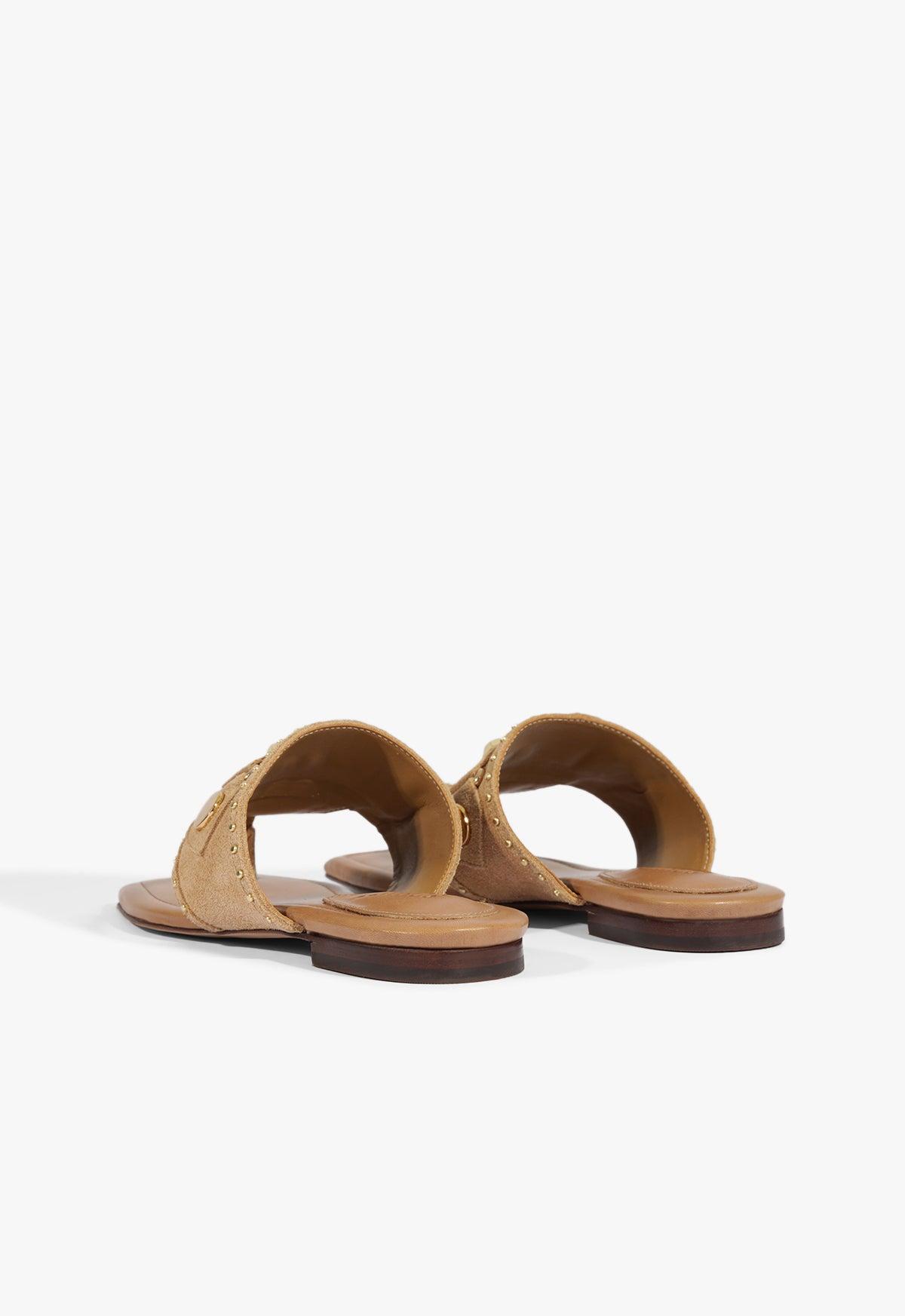 Aria Beige Suede Sandal Product Image