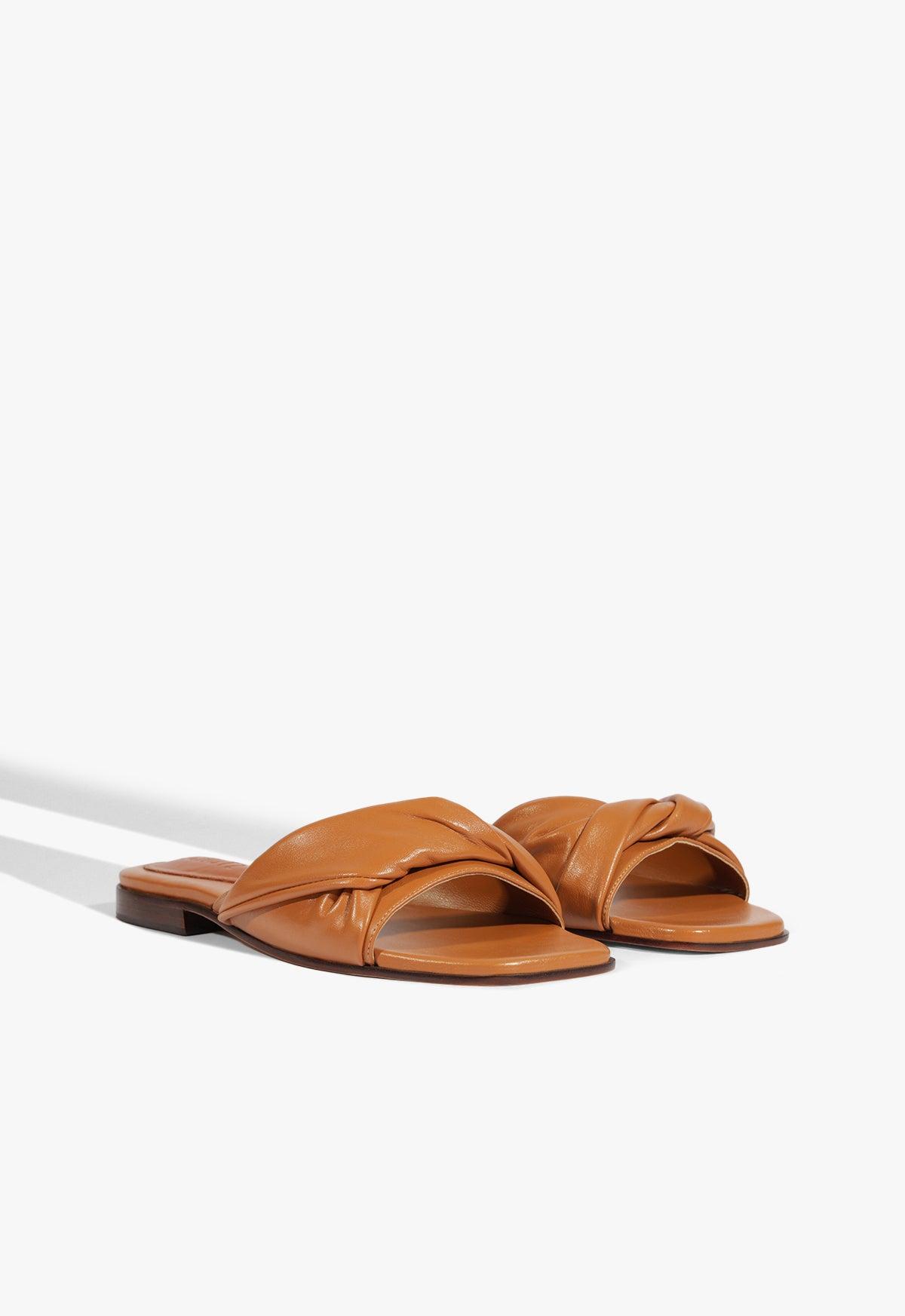 Lori Brown Leather Flat Sandal Product Image