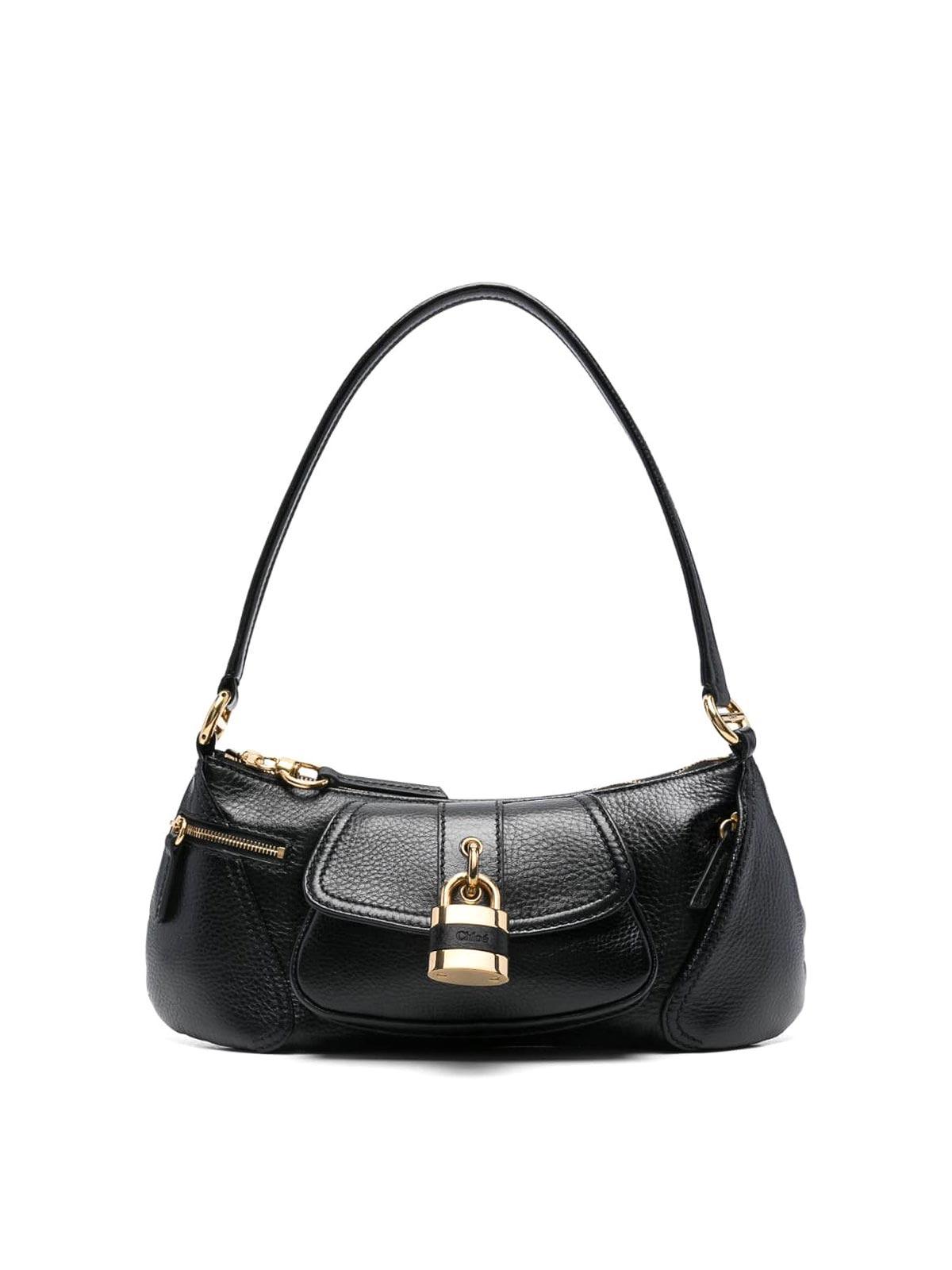 CHLOÉ The 99 Embellished Textured-leather Shoulder Bag In Black Product Image