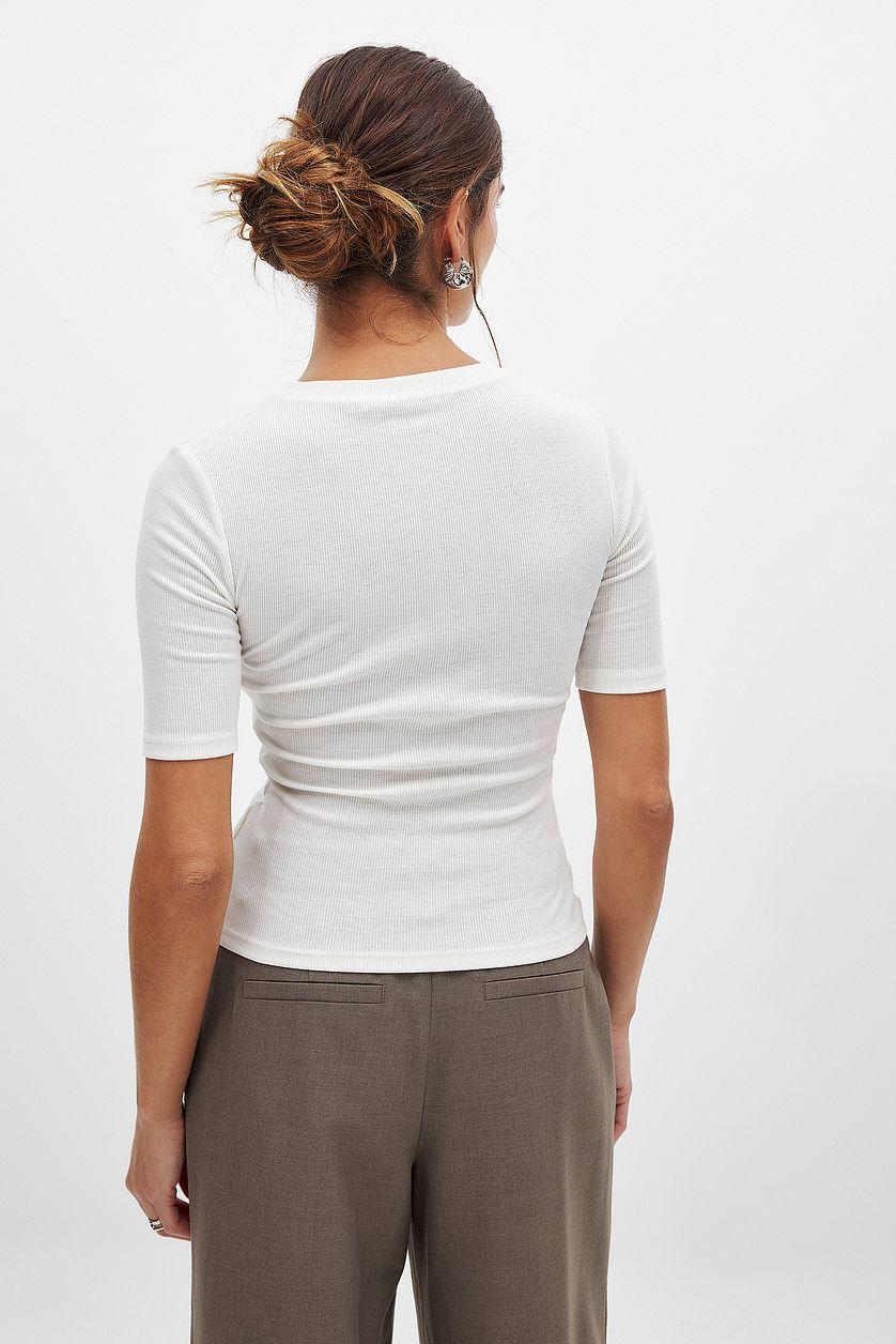 Round Neck Ribbed Top Product Image