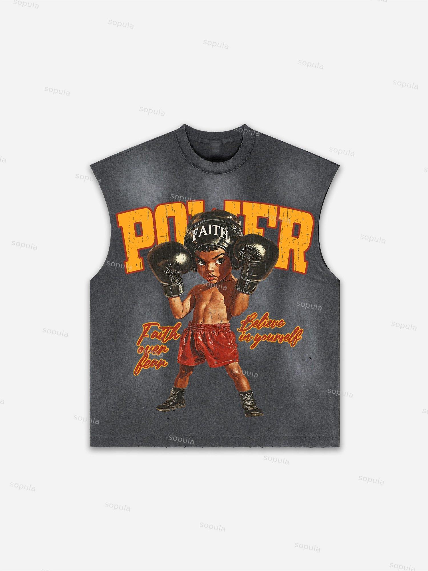 Men's Washed Boxer Boys Graphic Print Tank Top Product Image