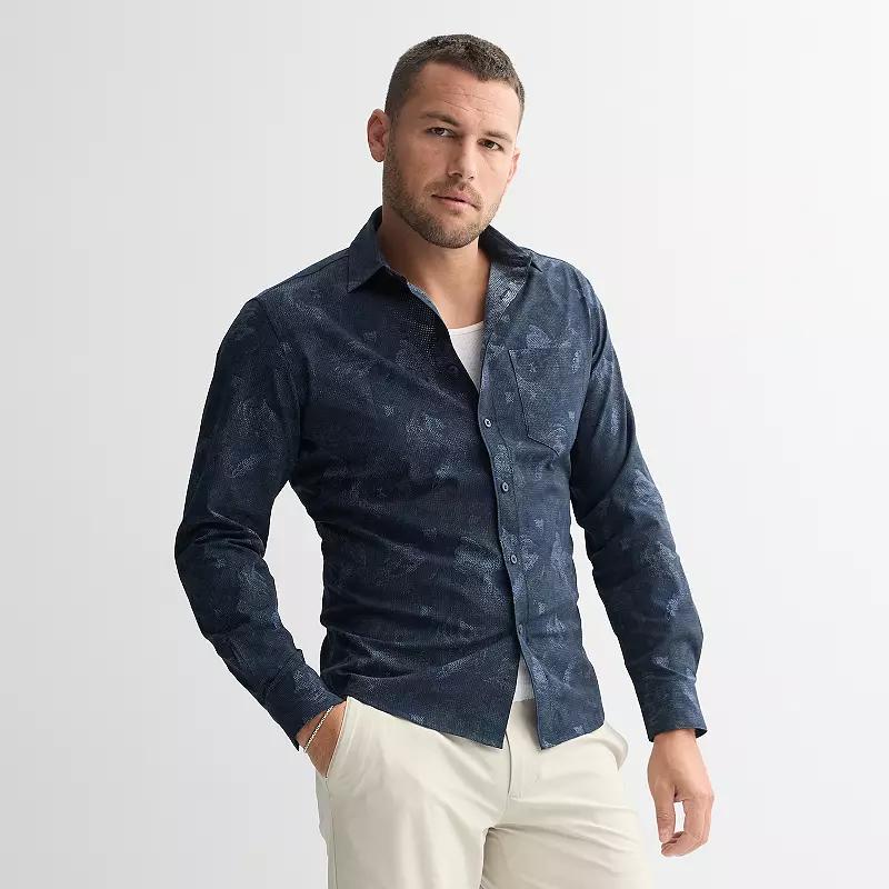 Men's FLX Slim Performance Untucked-Fit Button Down Long Sleeve Shirt,  Product Image