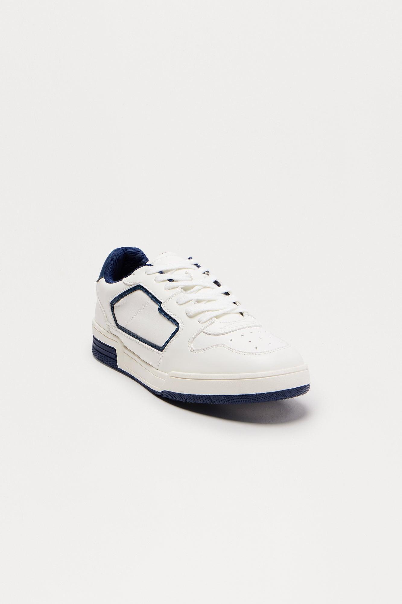 Ideal Low Top Lace Up Sneakers - White/Blue Male Product Image