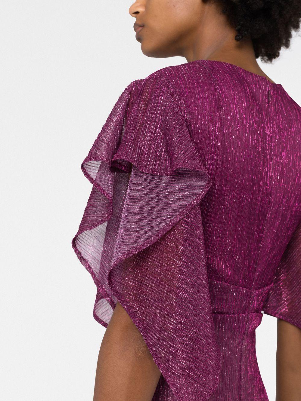 metallic-effect asymmetric midi dress Product Image