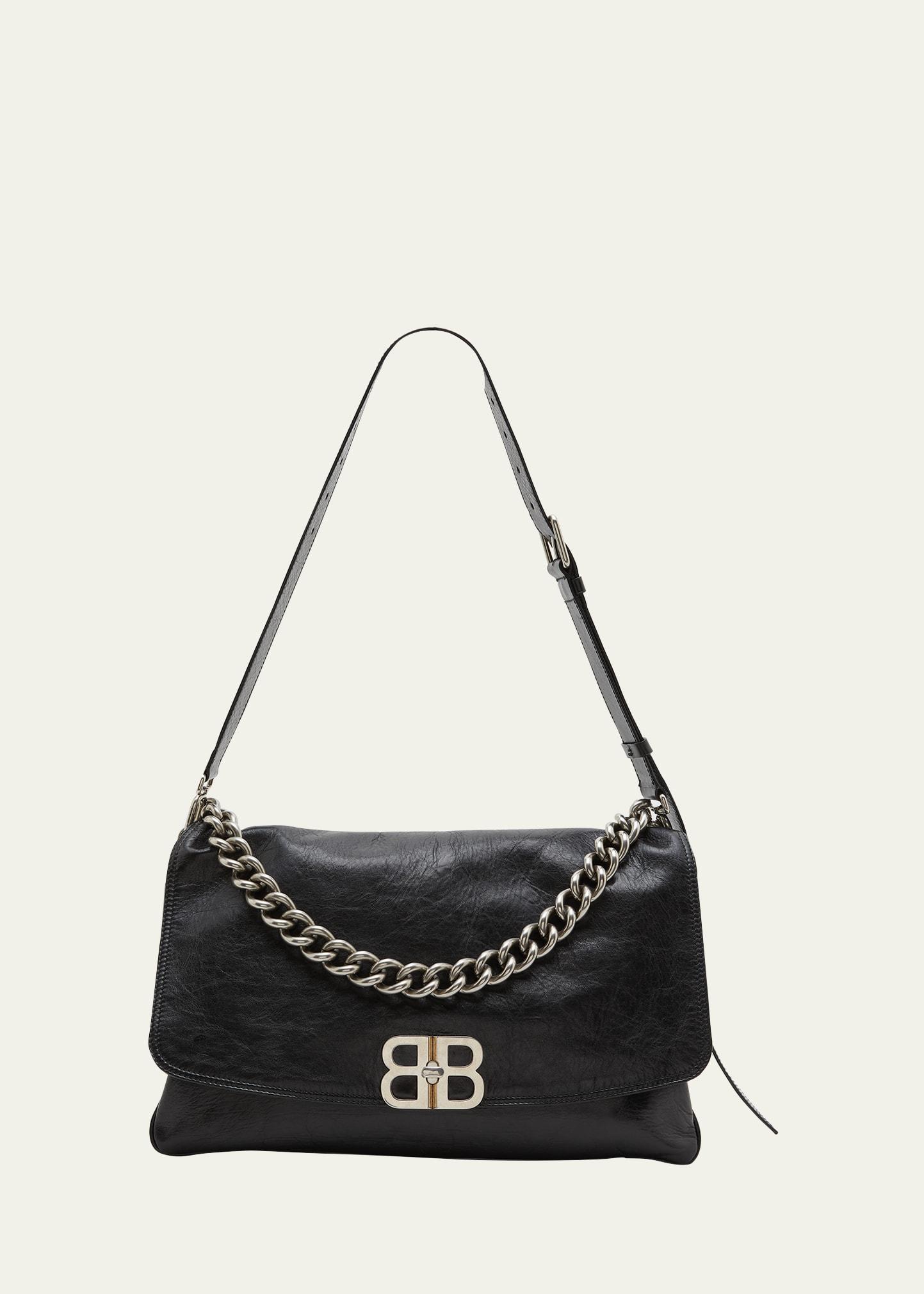 Large Flap Leather Shoulder Bag Product Image