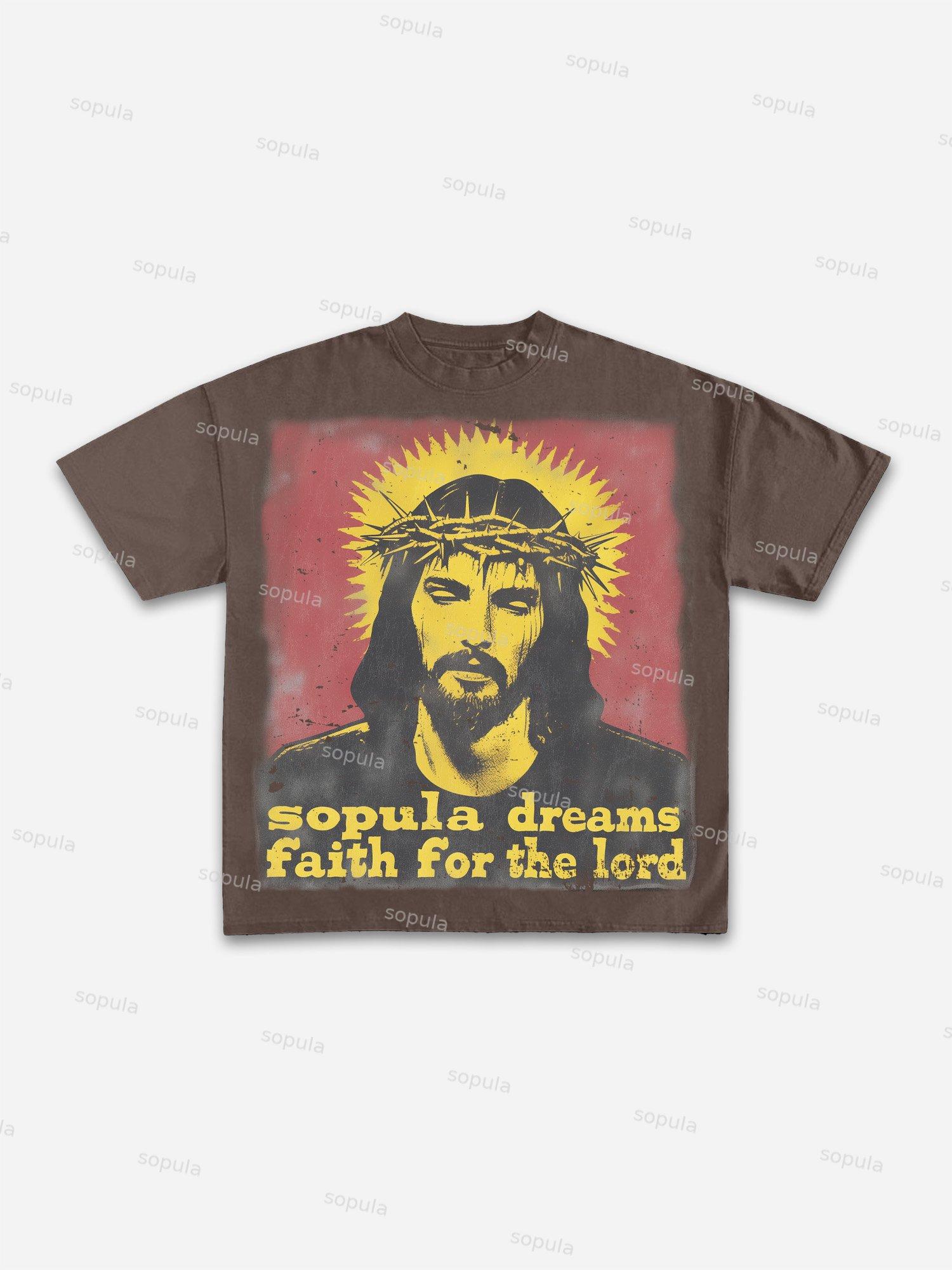 Faith For The Lord Vintage Graphic Cotton T-shirt Product Image