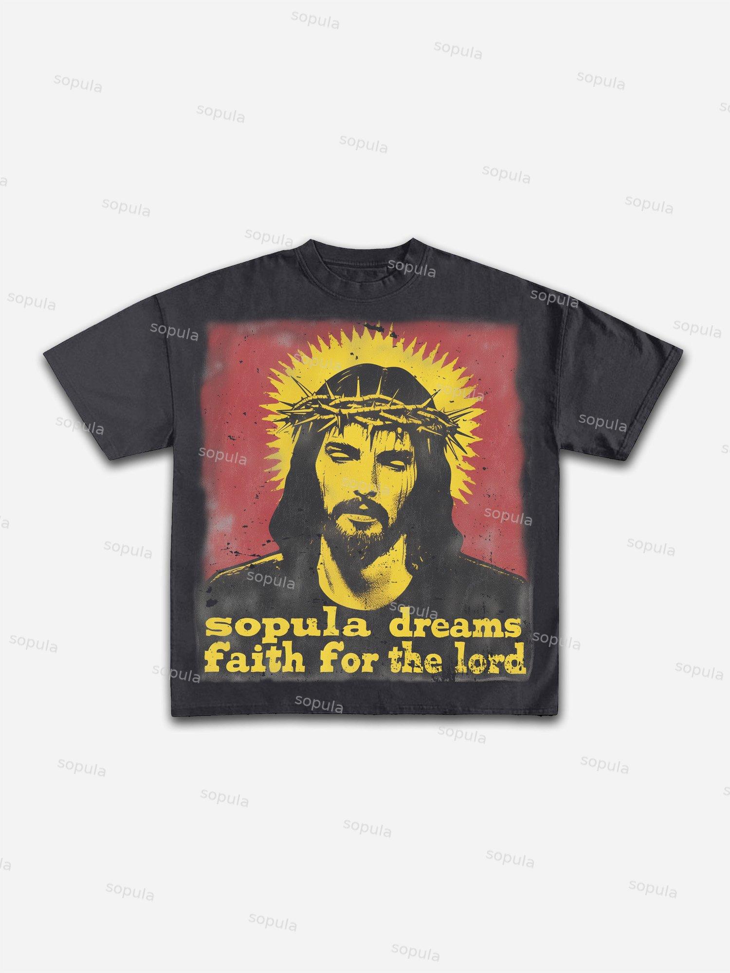 Faith For The Lord Vintage Graphic Cotton T-shirt Product Image