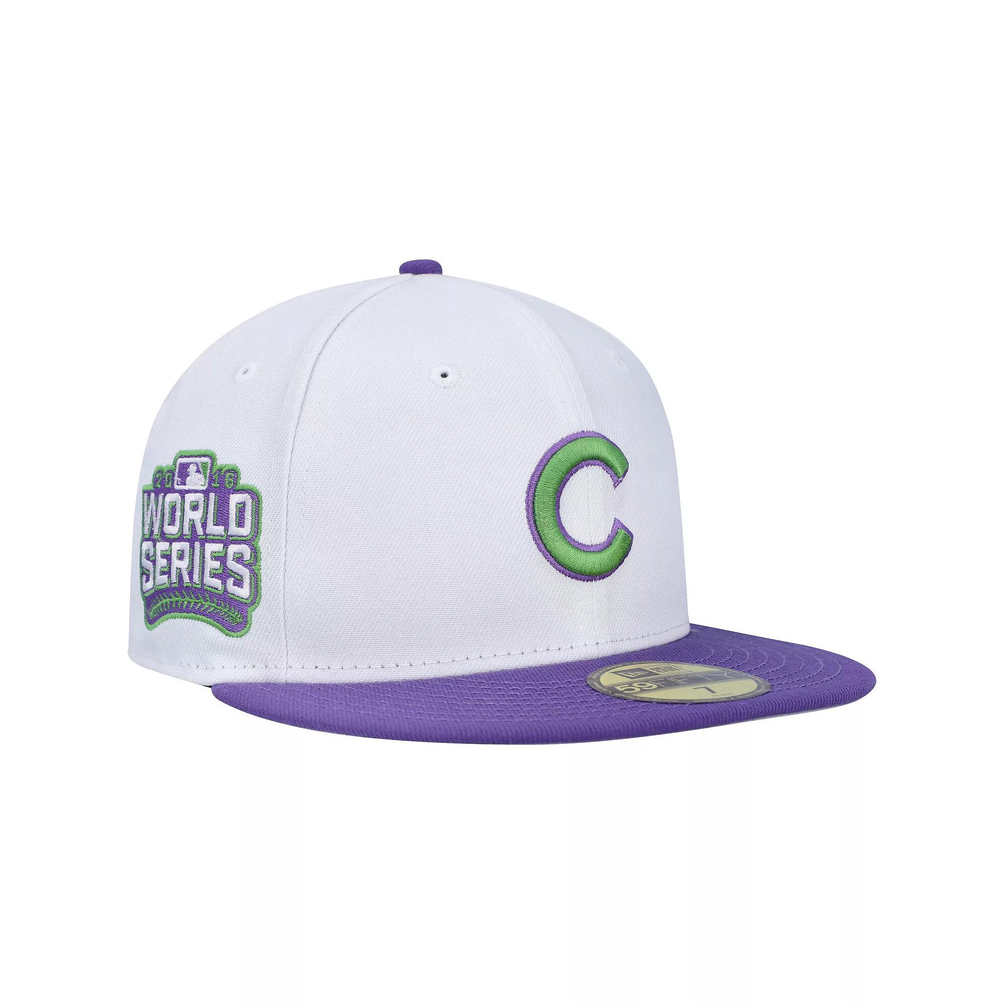 Men's New Era White Chicago Cubs Side Patch 59FIFTY Fitted Hat,  Product Image