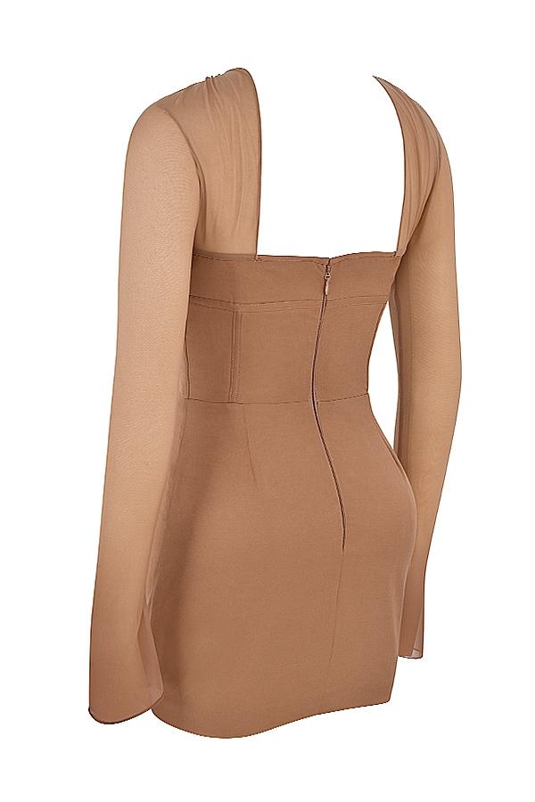 Mayara  mocha structured corset mini dress Product Image