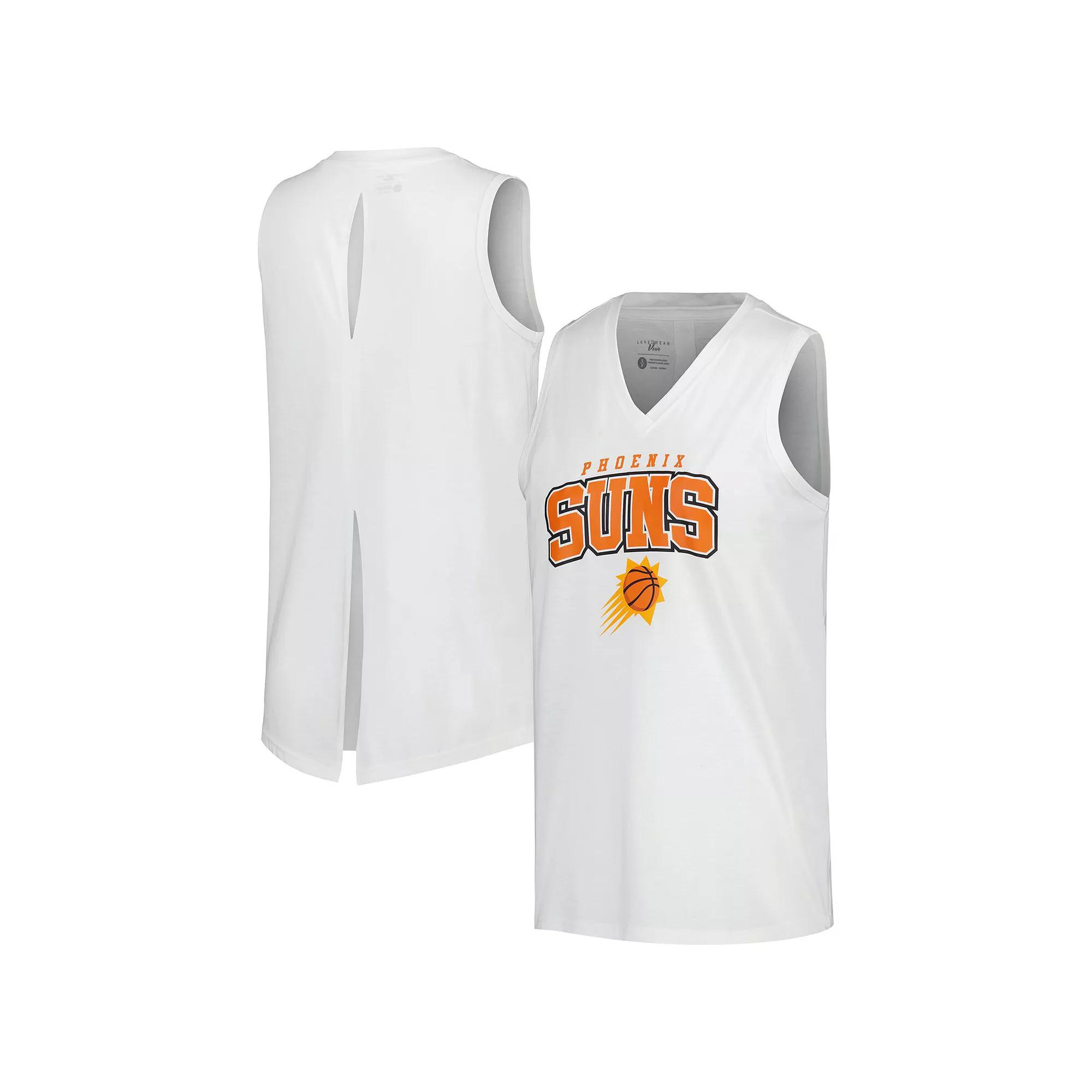 Women's Levelwear White Phoenix Suns Paisley Peekaboo Tank Top,  Product Image