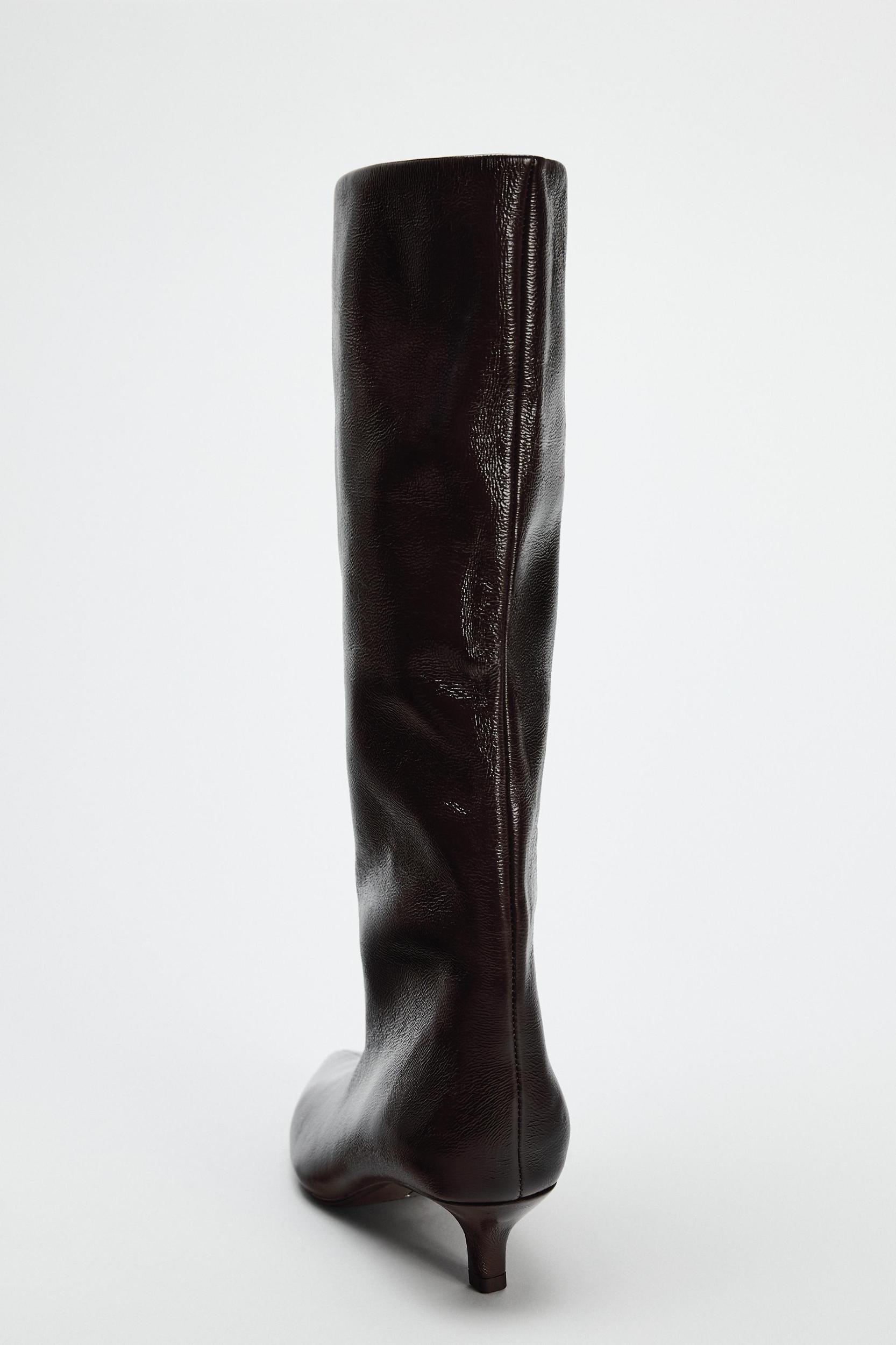 KITTEN HEEL KNEE HIGH BOOTS Product Image