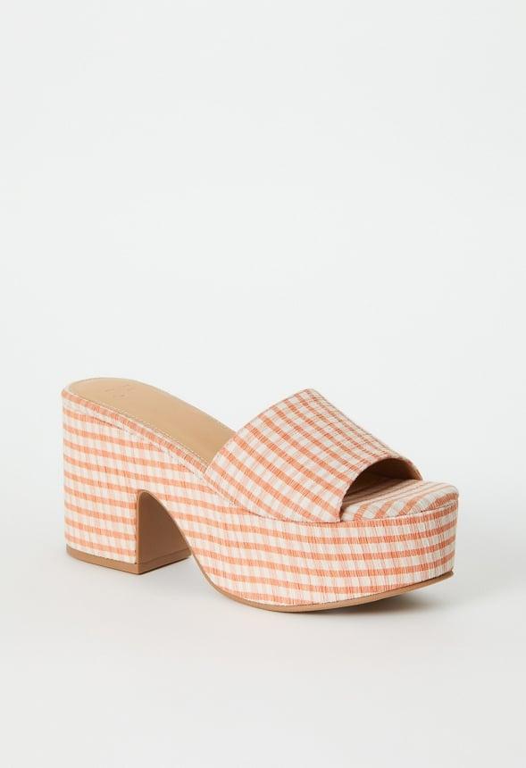 JustFab Margaux Platform Loafer Pump Womens Black/ White Size 8.5 Product Image