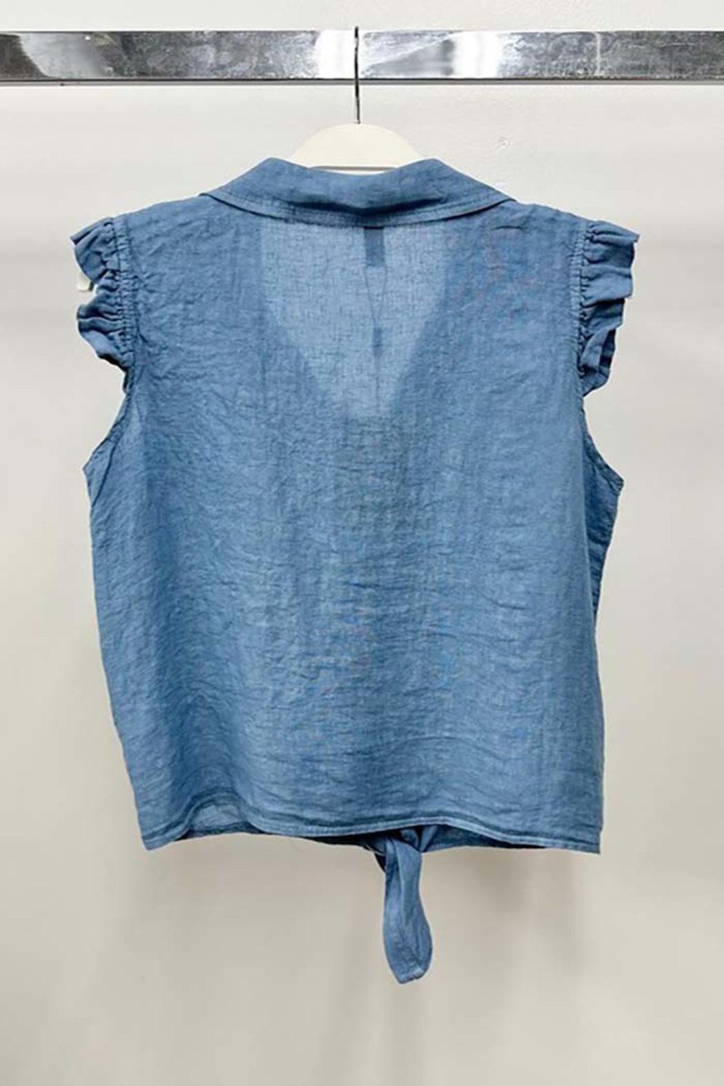 Chest Pocket Linen Top Product Image