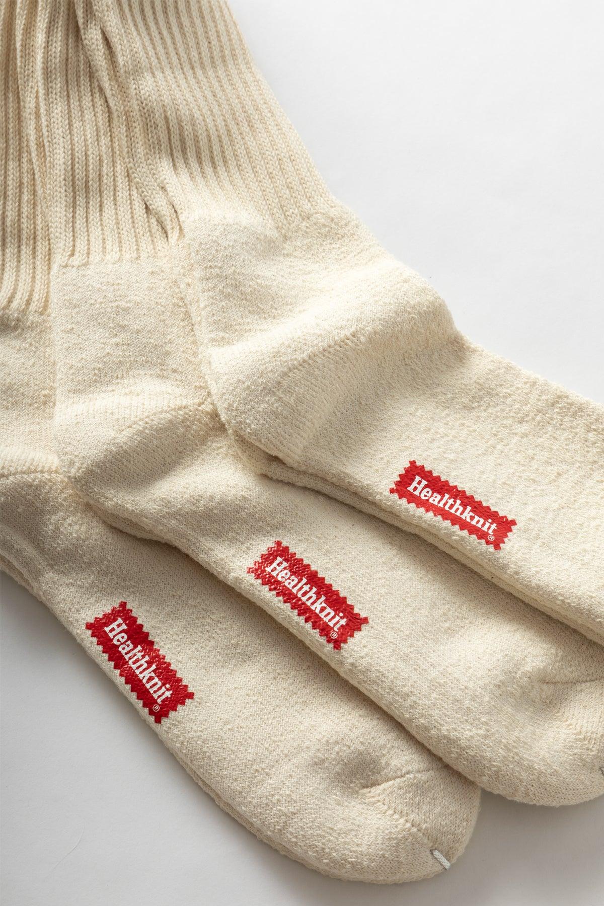 Healthknit - 3 Pack Crew Socks - Off-White Product Image