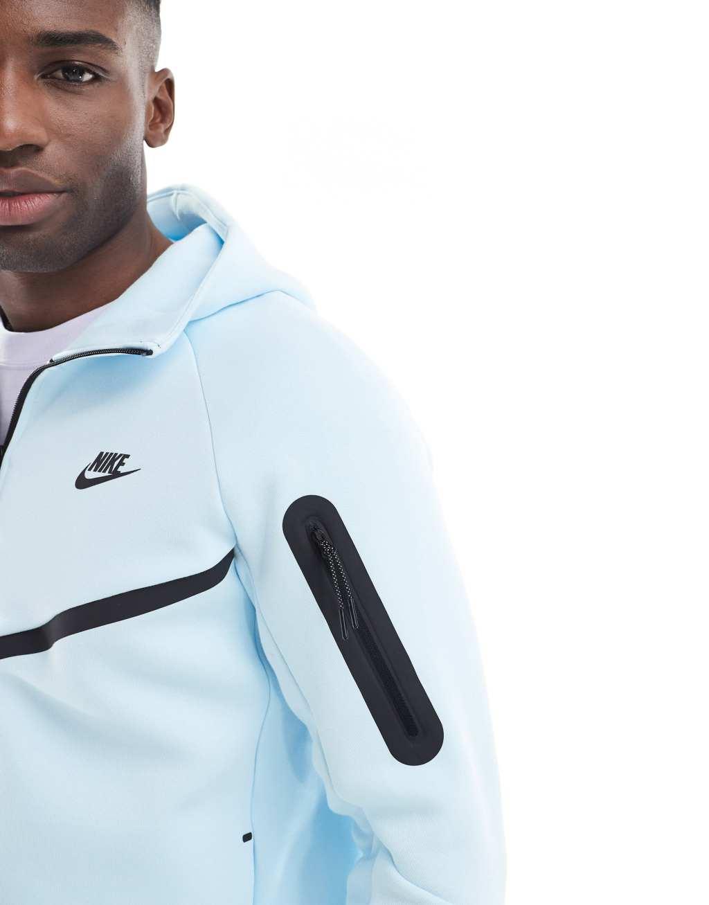 Nike Tech Fleece full zip hoodie in light blue Product Image