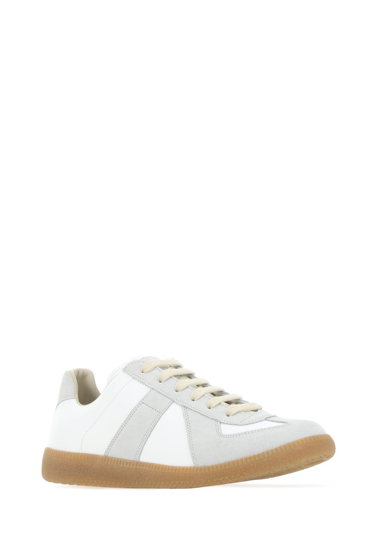 MAISON MARGIELA Replica Leather And Suede Sneakers In White Product Image