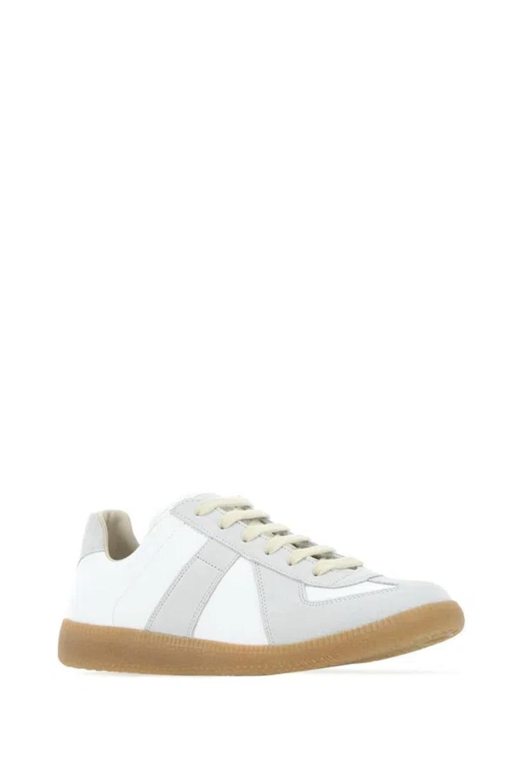 MAISON MARGIELA Replica Leather And Suede Sneakers In White Product Image