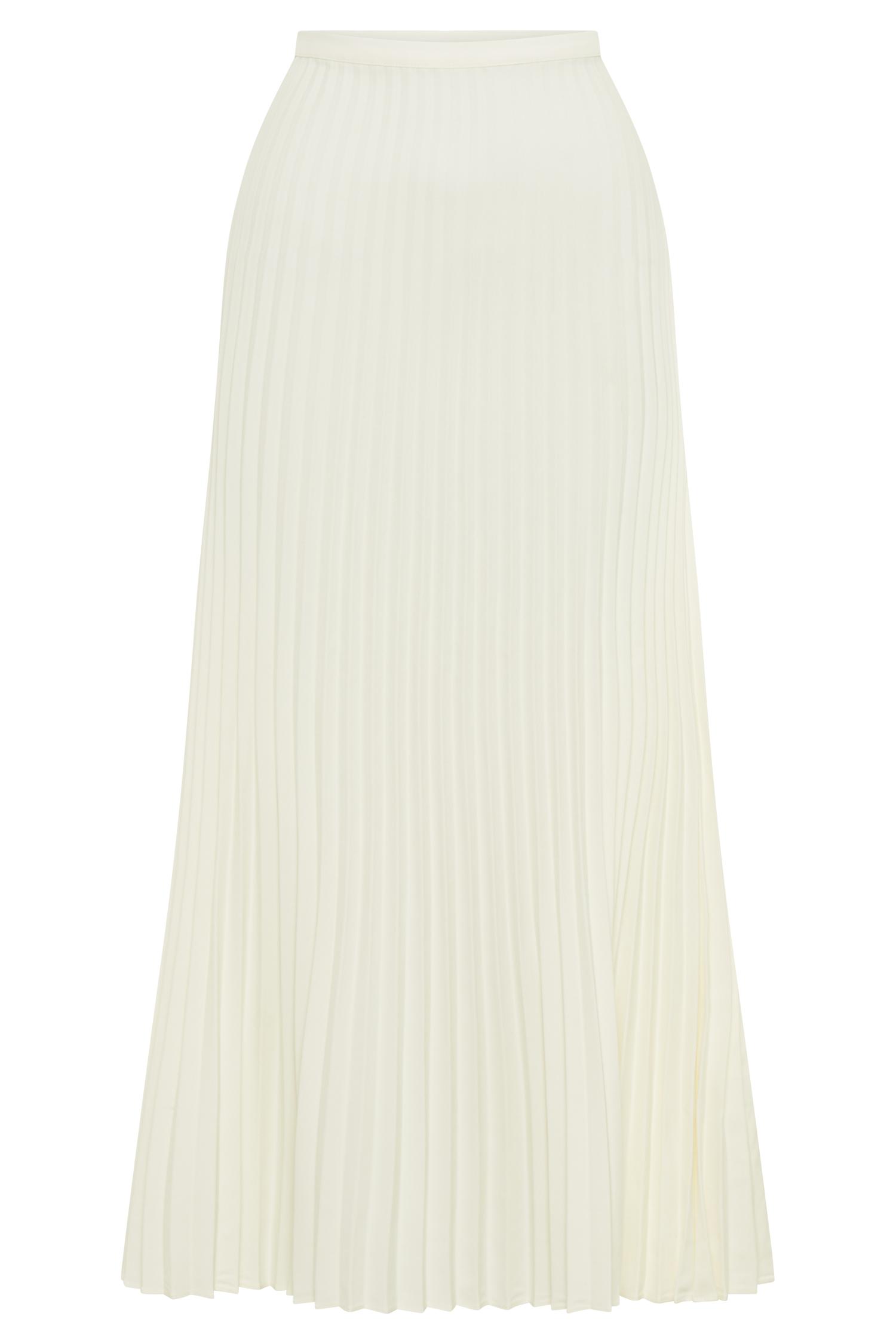 Twyla Pleated Suiting Maxi Skirt - Ivory Product Image