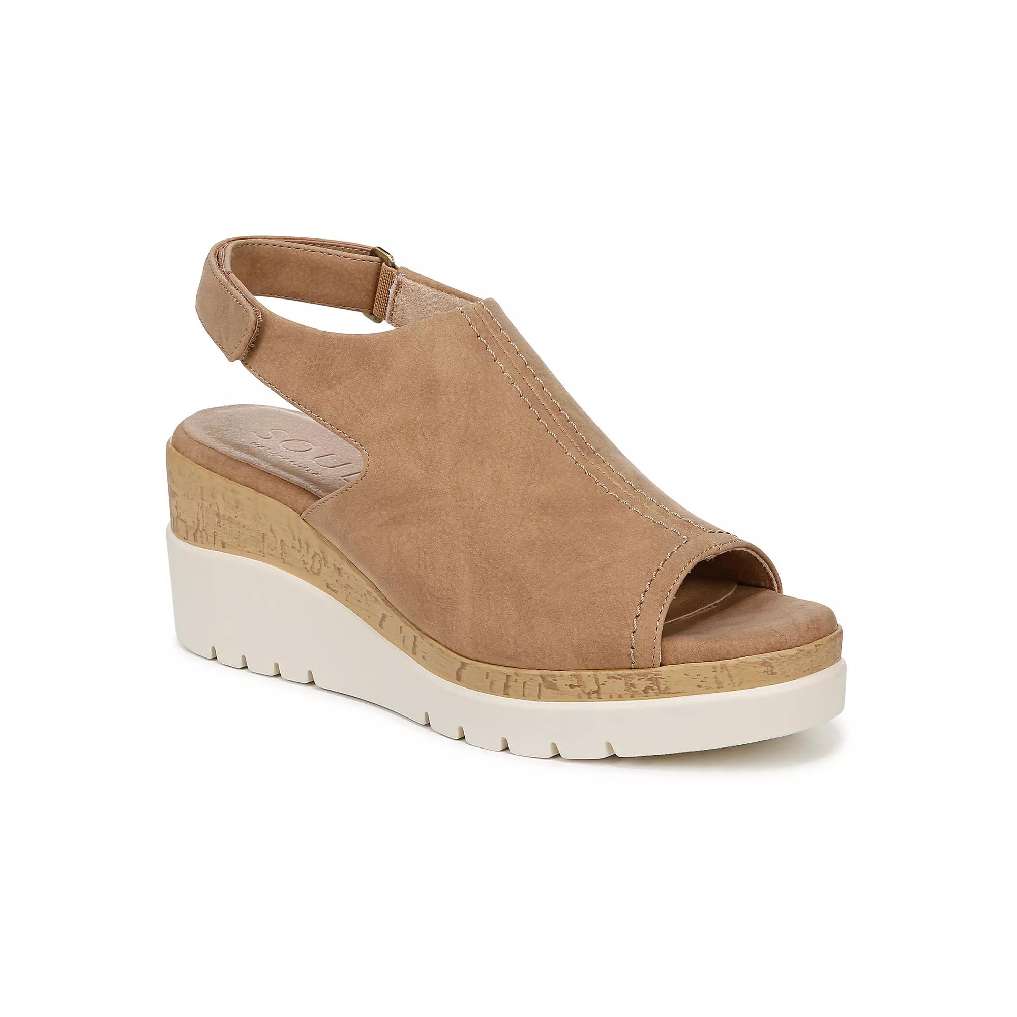 SOUL Naturalizer Giselle Women's Wedge Slingback Sandals, Size: 11, Brown Product Image