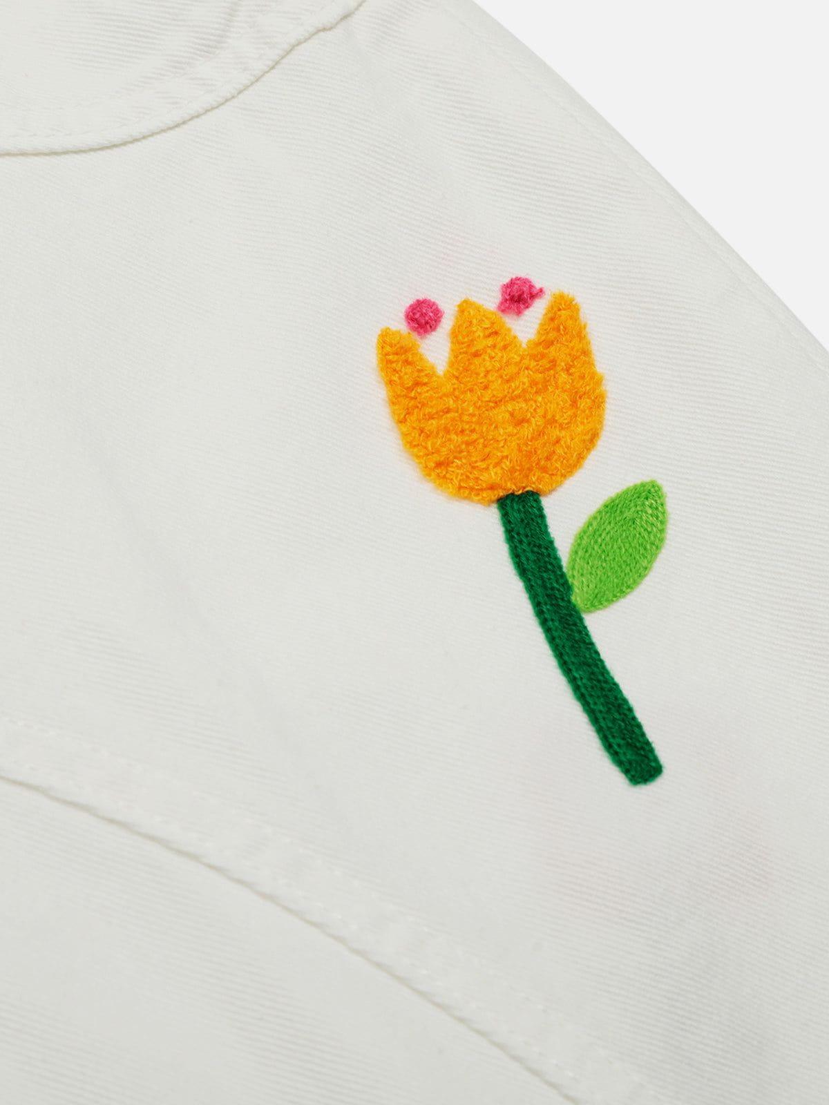 Aelfric Eden Crochet Flower Baggy Barrel Pants Product Image