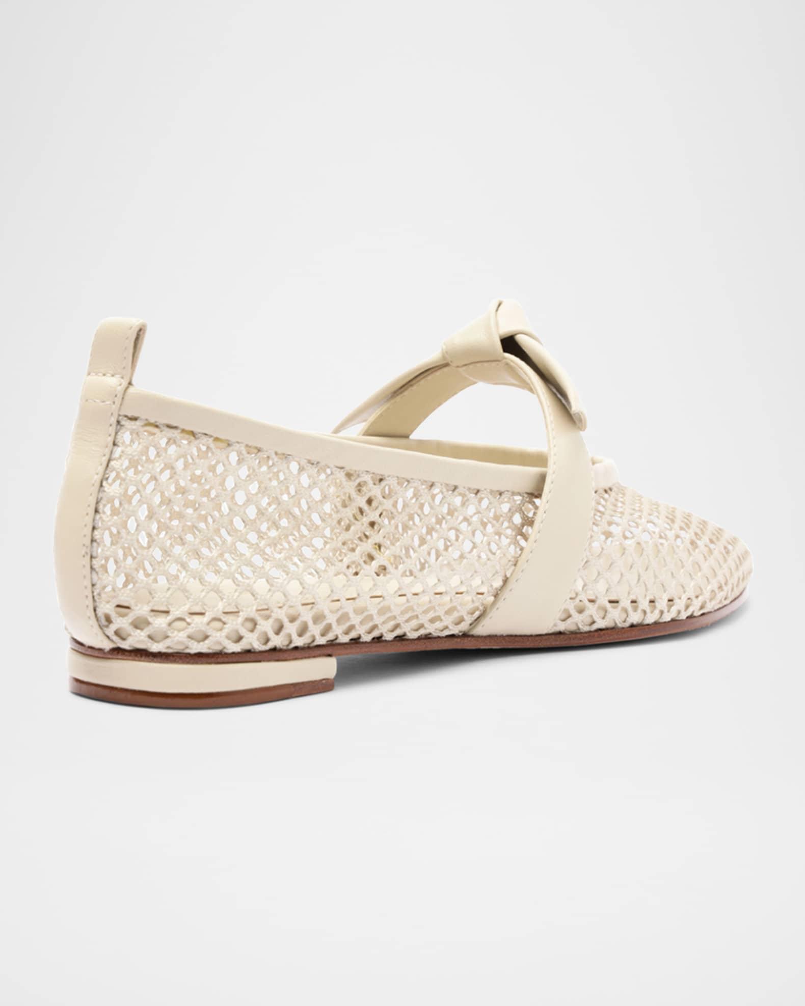 Clarita Bow Fishnet Ballerina Flats Product Image