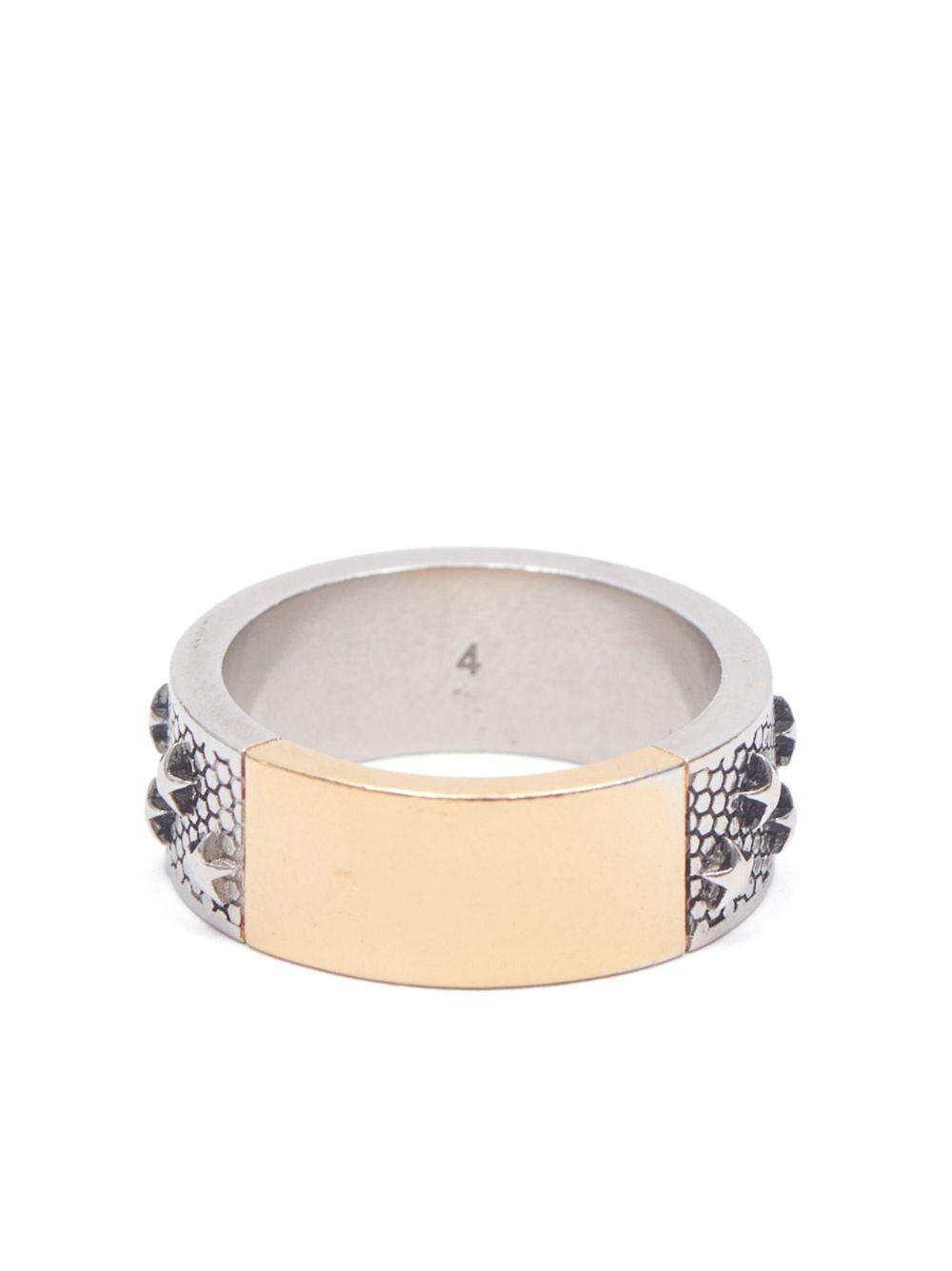 Star-embossed flat-band ring Product Image