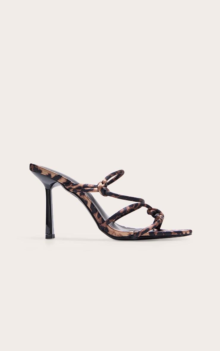 Leopard Satin Round Toe Heeled Mules Product Image