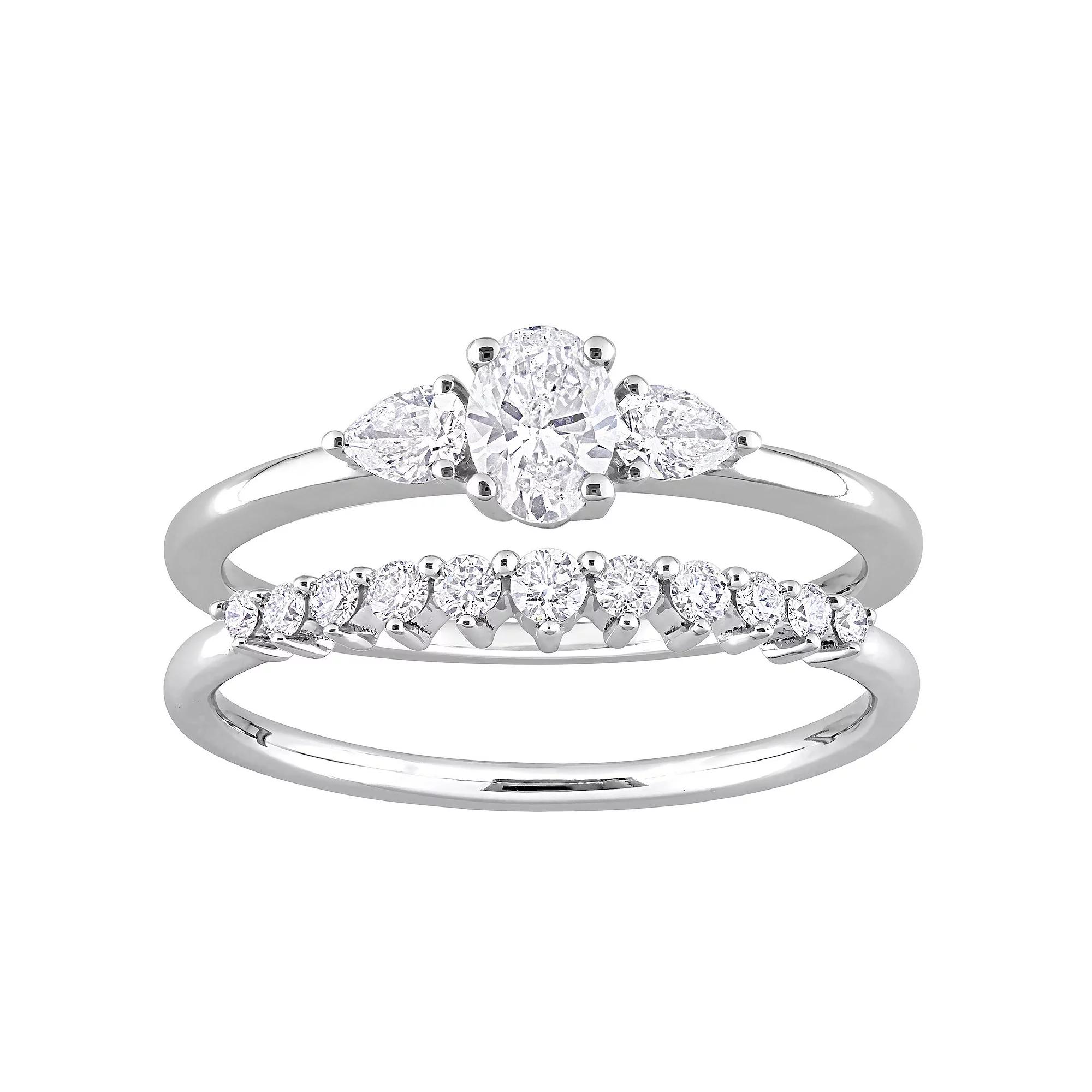 Stella Grace 14k White Gold 3/4 Carat T.W. Diamond Bridal Ring Set, Women's,  Product Image